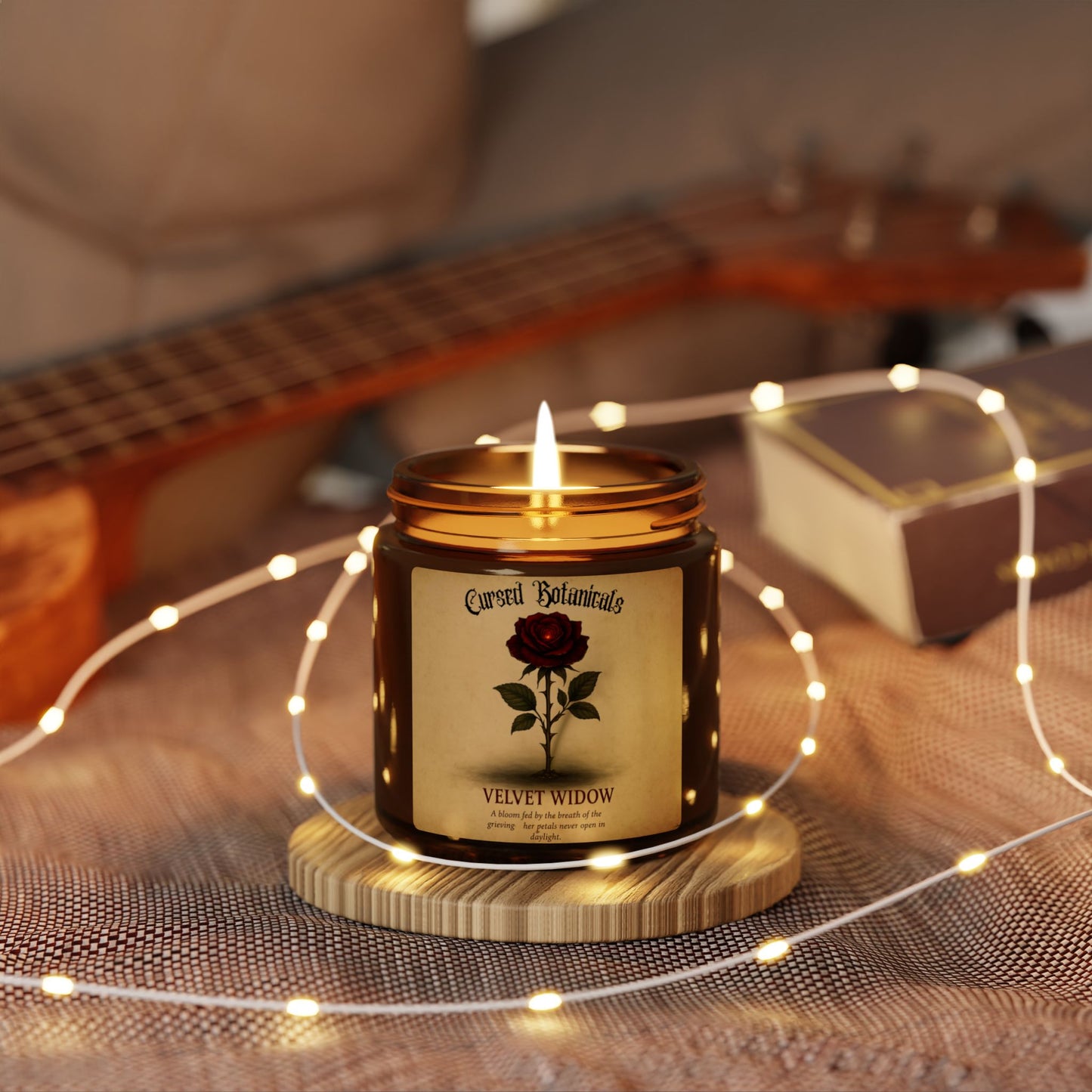 Scented Soy Candle - Cursed Botanical Collection - Velvet Widow