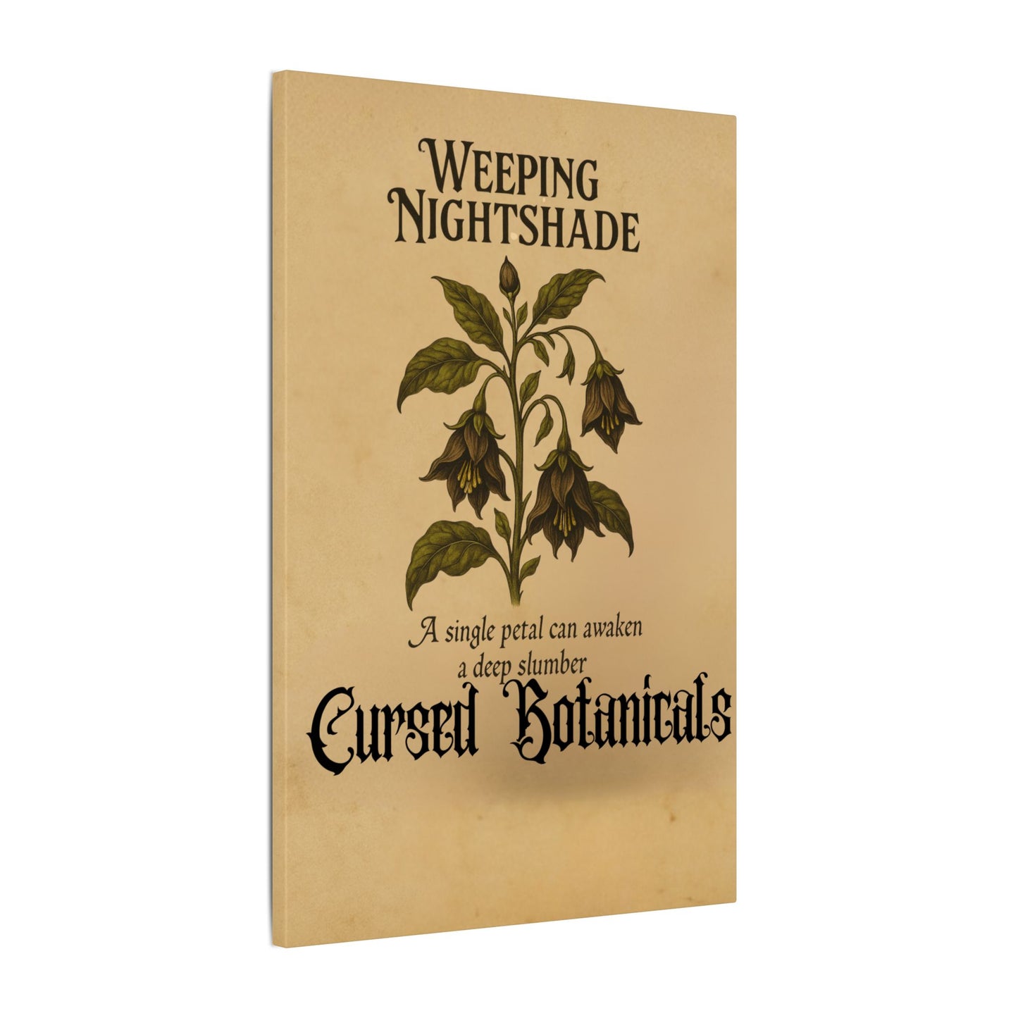 Canvas Wall Art - Cursed Botanicals Collection - Weeping Nightshade Gothic Boho Halloween Decor
