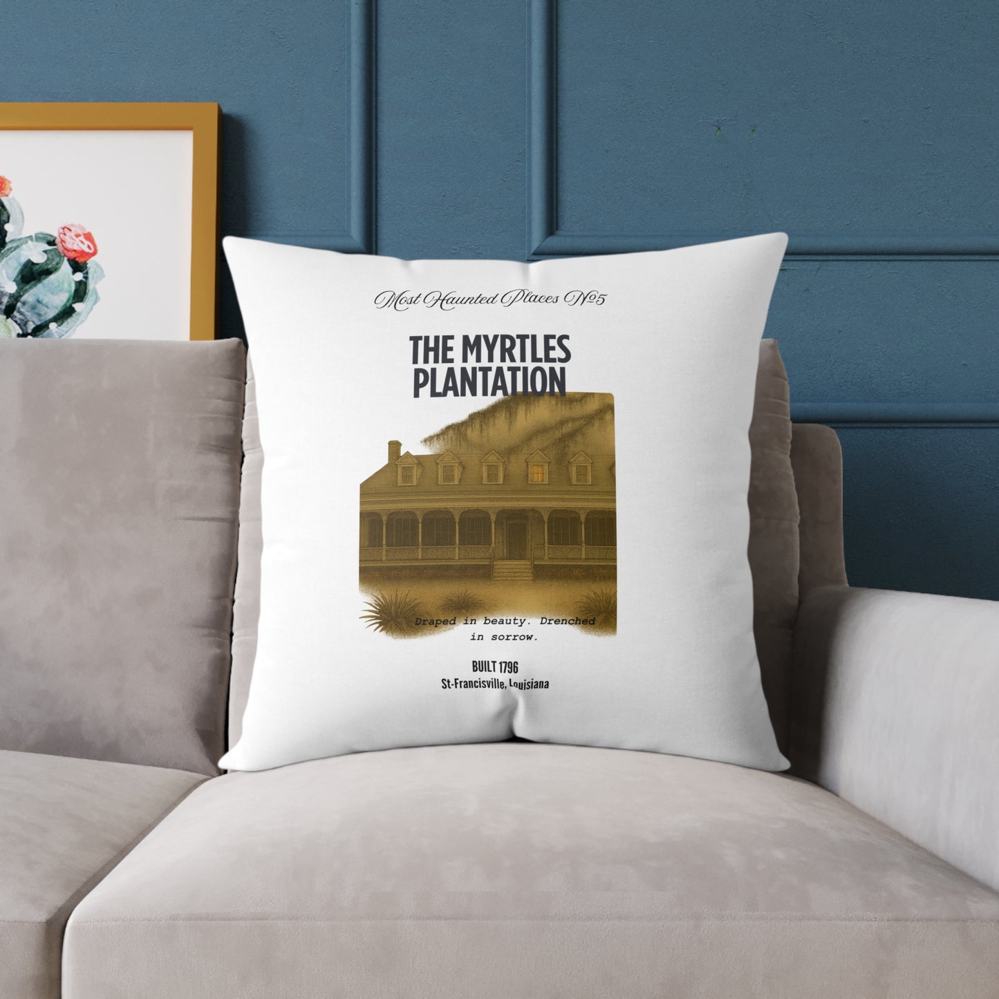 Canvas Pillow - The Most Haunted Collection -The Myrtles Plantation - Rustic Home Decor Accent