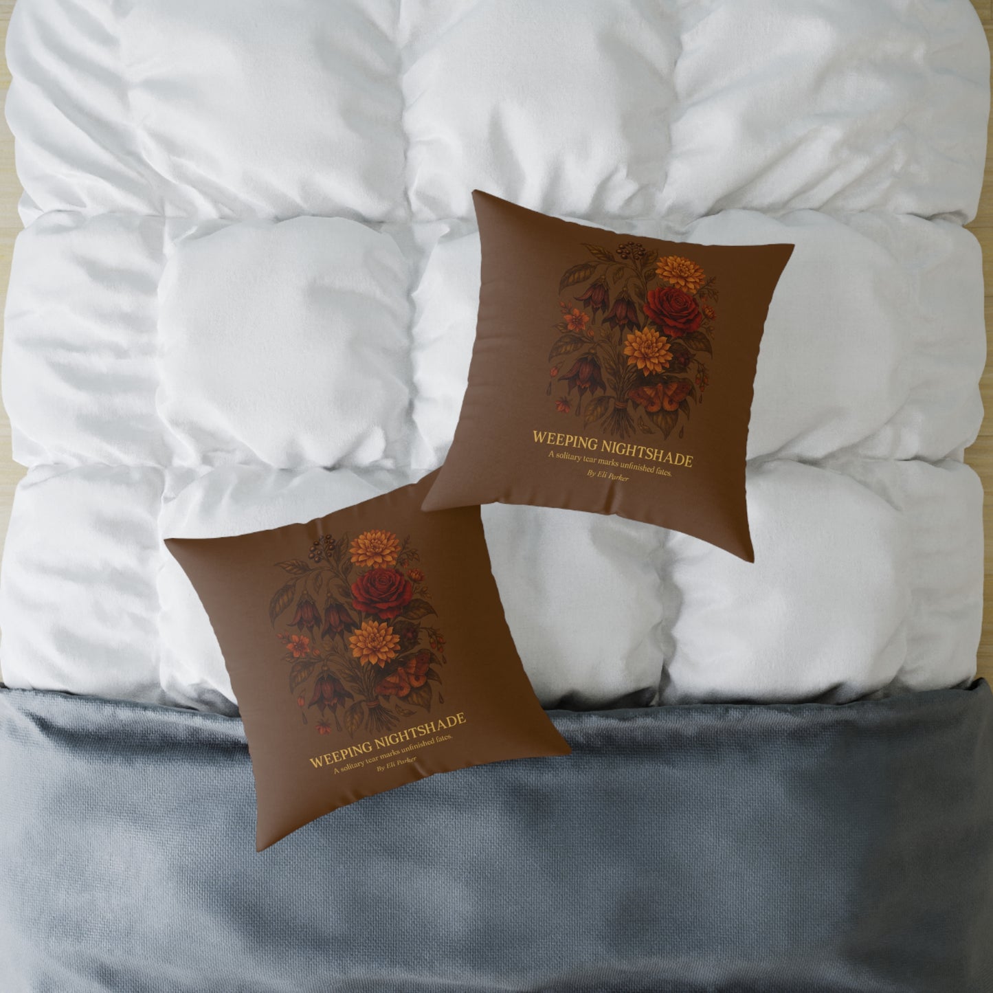 Canvas Pillow - Haunted Bouquet Collection - Weeping Nightshade