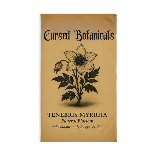 Hand Towel - Cursed Botanicals Collection- Funeral Blossom Design, Gothic Home Decor, Floral Gift
