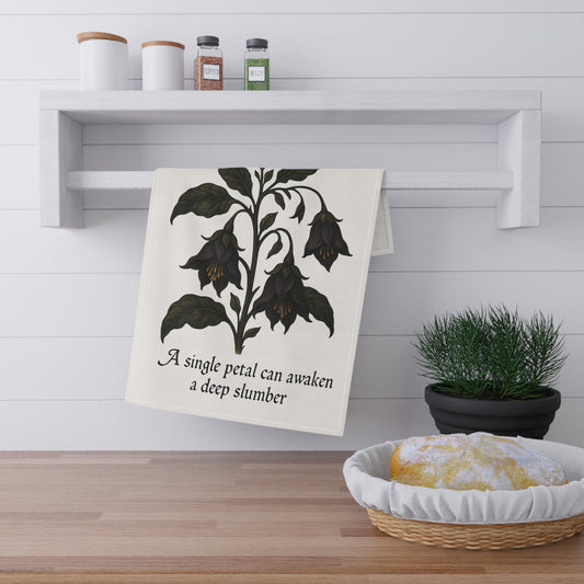 Cursed Botanical Tea Towels - Weeping Nightshade Design, Kitchen Decor, Rustic Home, Gift for Plant Lovers, Nature-Inspired