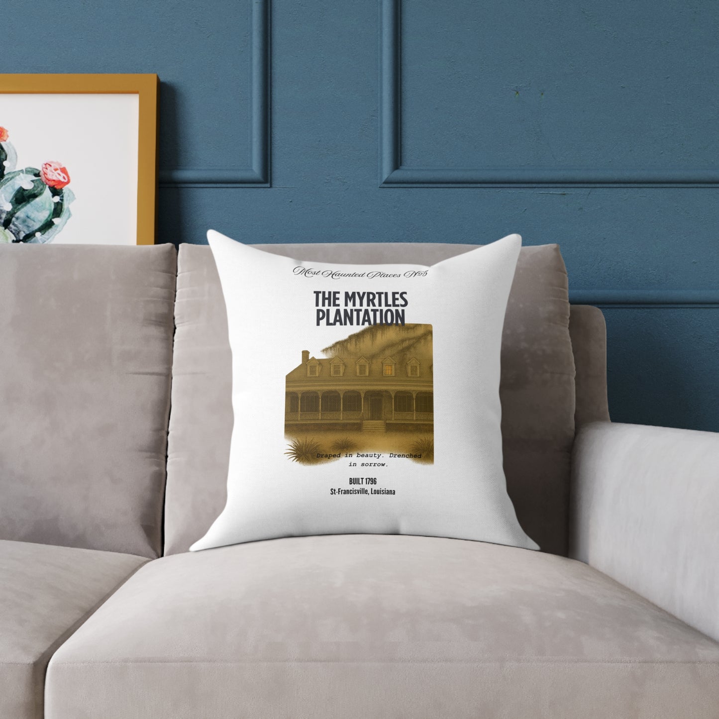 Canvas Pillow - The Most Haunted Collection -The Myrtles Plantation - Rustic Home Decor Accent