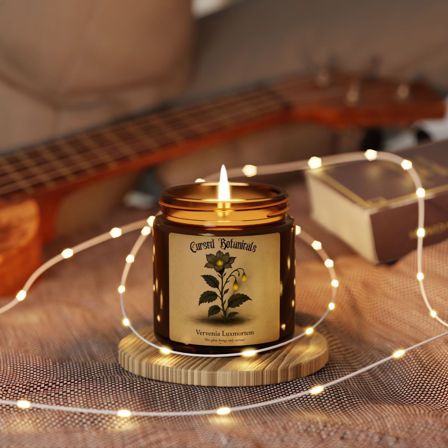 Scented Soy Candle-Cursed Botanical Collection-Vervenia Luxmortem-Glowing Flower