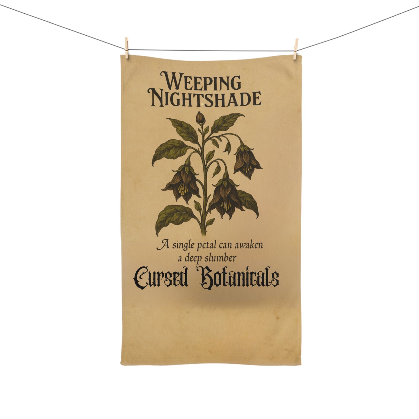 Hand Towel -Cursed Botanicals Collection- Weeping Nightshade Design