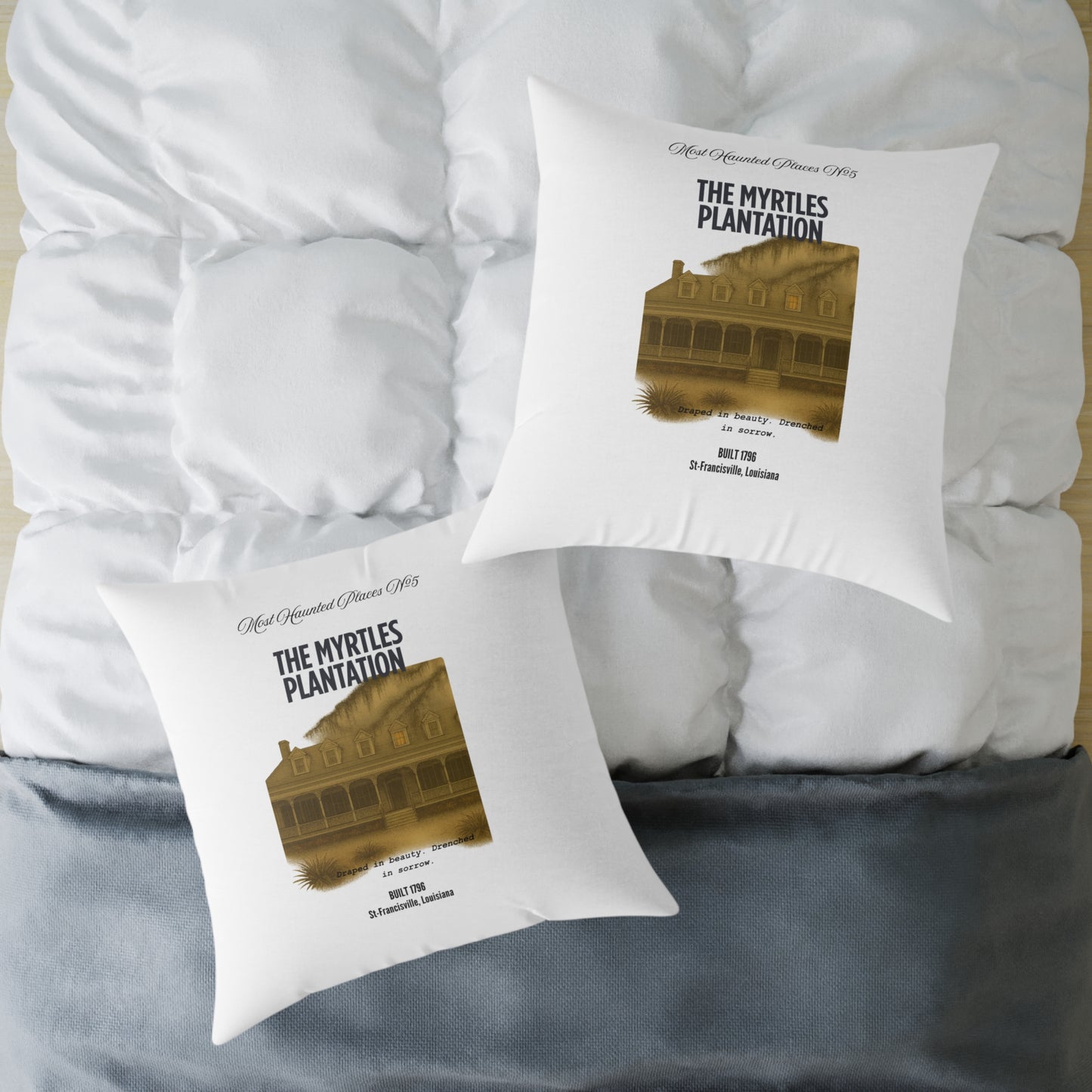 Canvas Pillow - The Most Haunted Collection -The Myrtles Plantation - Rustic Home Decor Accent