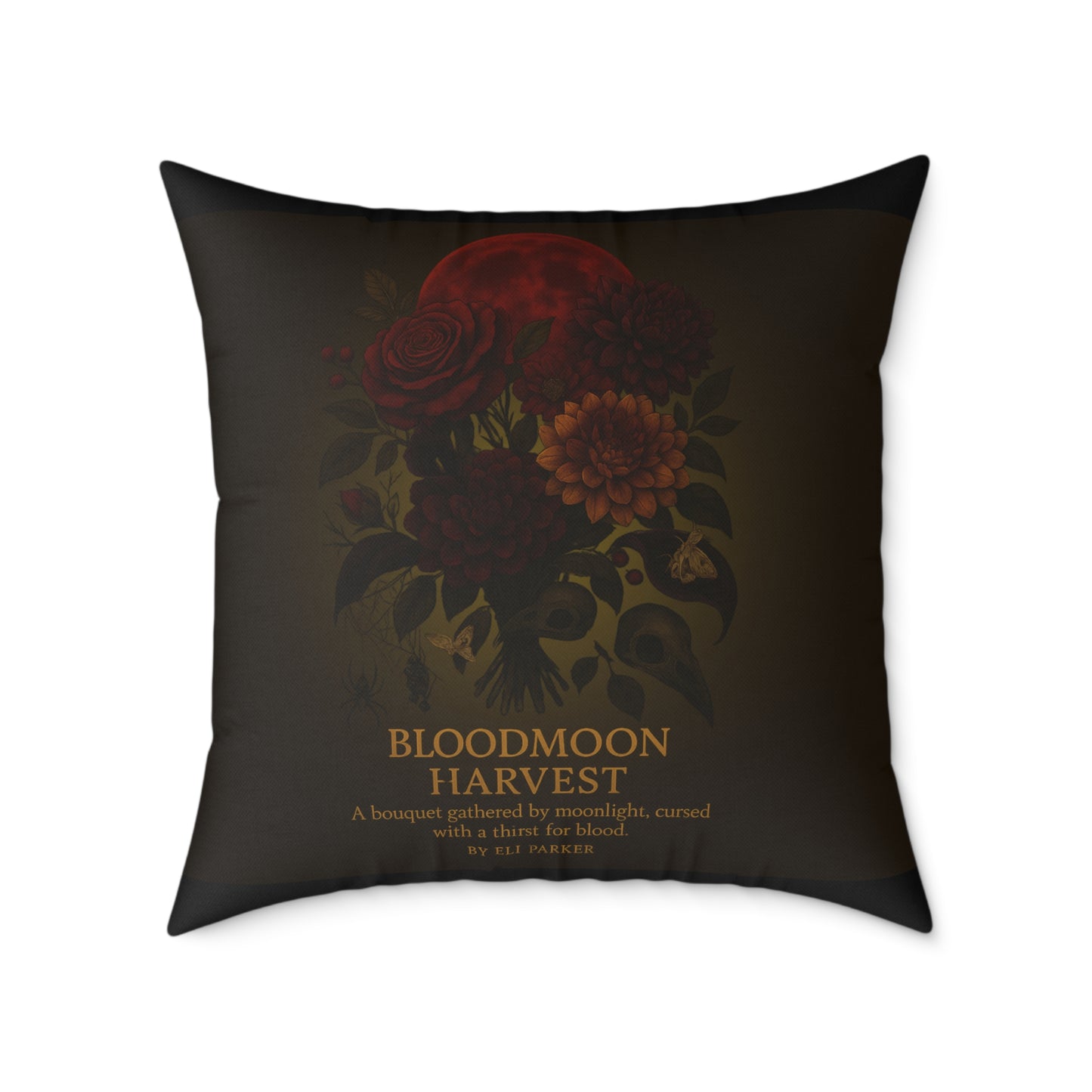 Canvas Pillow - Haunted Bouquet Collection - Bloodmoon Harvest