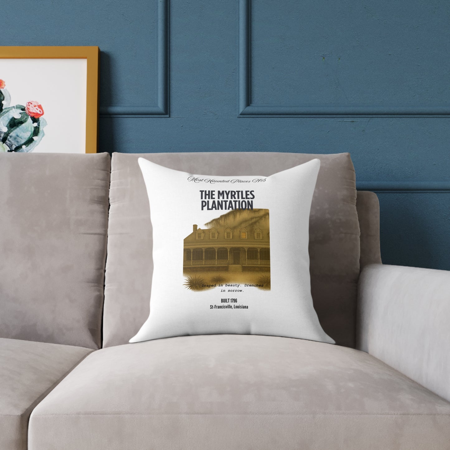 Canvas Pillow - The Most Haunted Collection -The Myrtles Plantation - Rustic Home Decor Accent