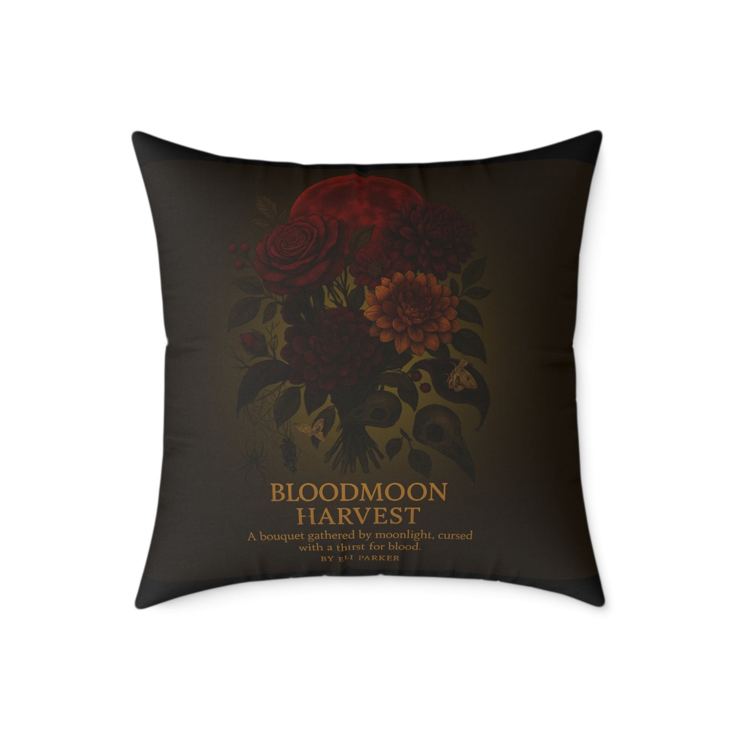 Canvas Pillow - Haunted Bouquet Collection - Bloodmoon Harvest