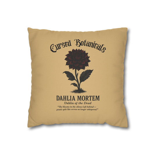 Square Pillowcase, Cursed Botanicals- Dahlia, Spooky Fall Autumn Aesthetic Eerie Design