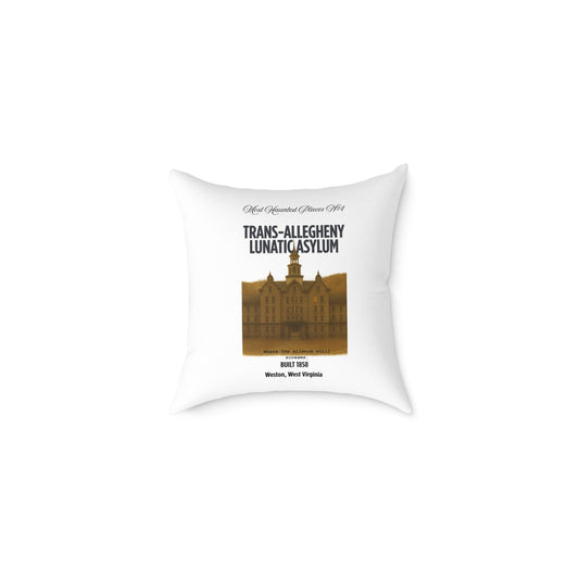 Canvas Pillow - The Most Haunted Collection Trans-Allegheny Lunatic Asylum - Rustic Home Decor Accent