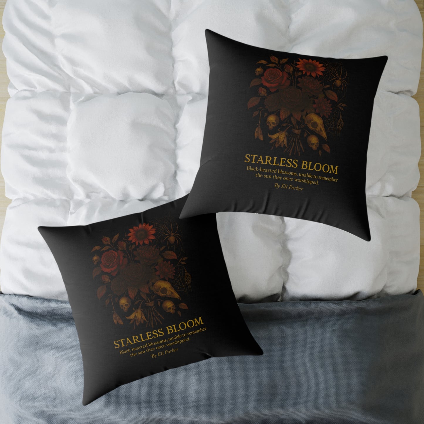 Canvas Pillow - Haunted Bouquet Collection - Starless Bloom