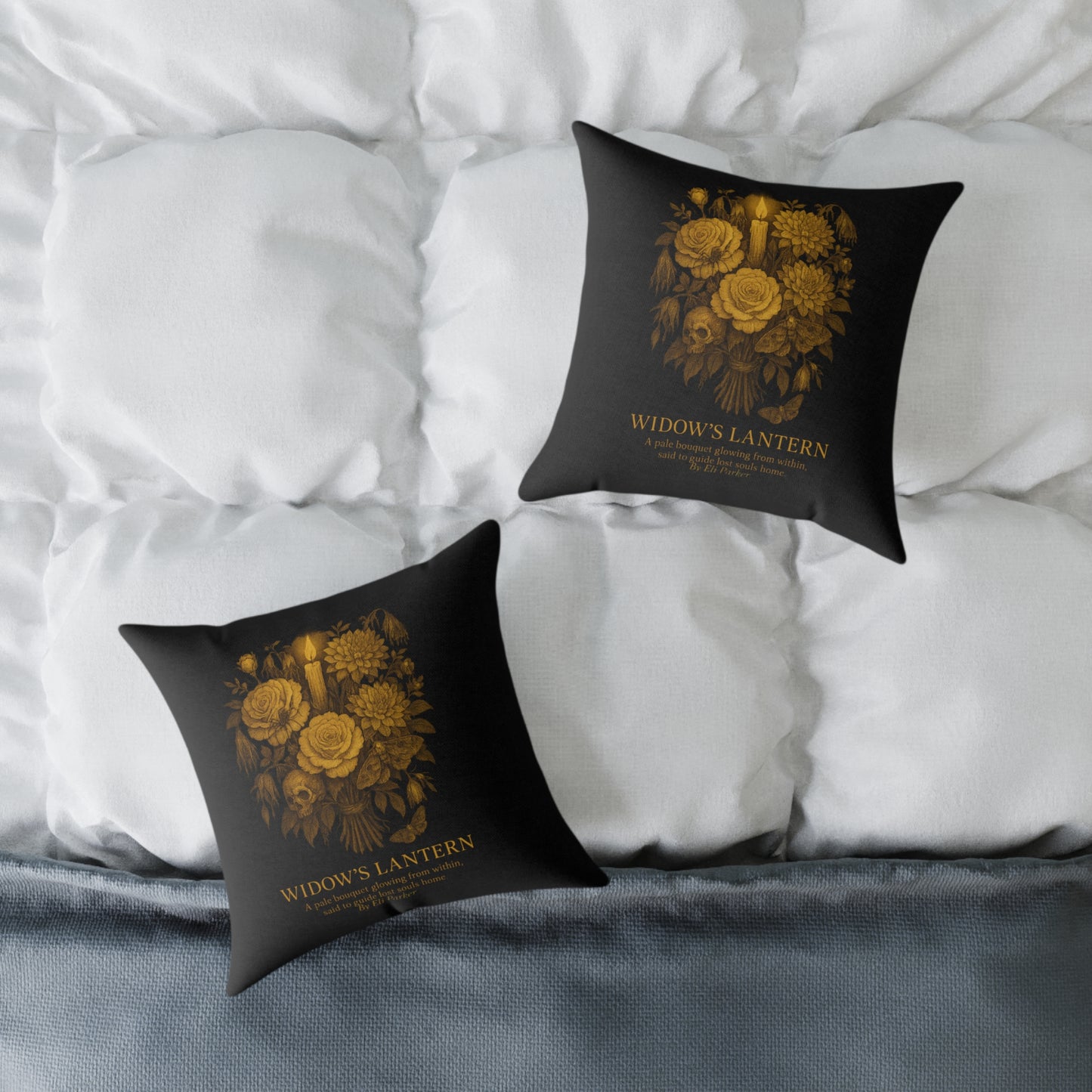 Canvas Pillow - Haunted Bouquet Collection - Widow's Lantern