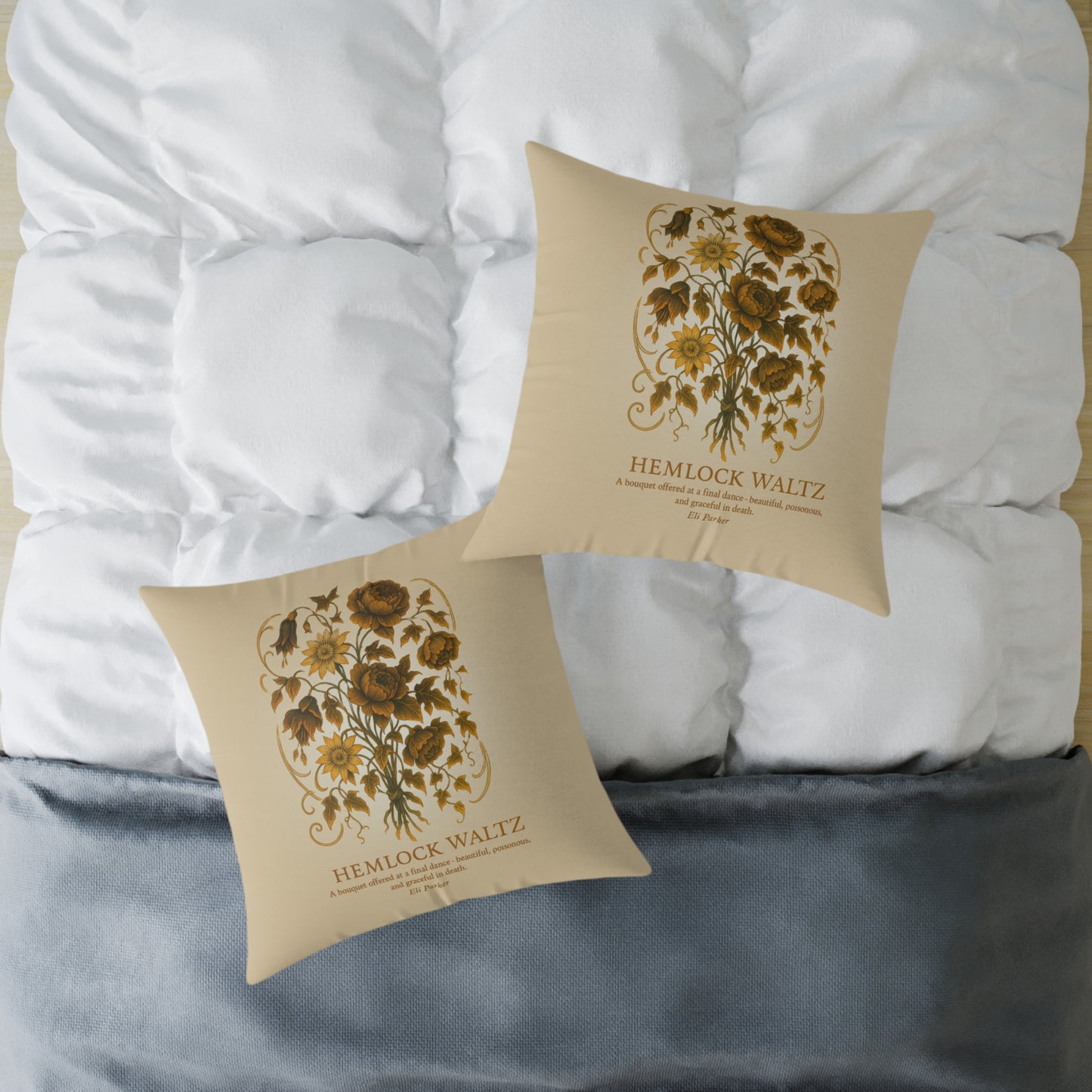 Canvas Pillow - Haunted Bouquet Collection - Hemlock Waltz