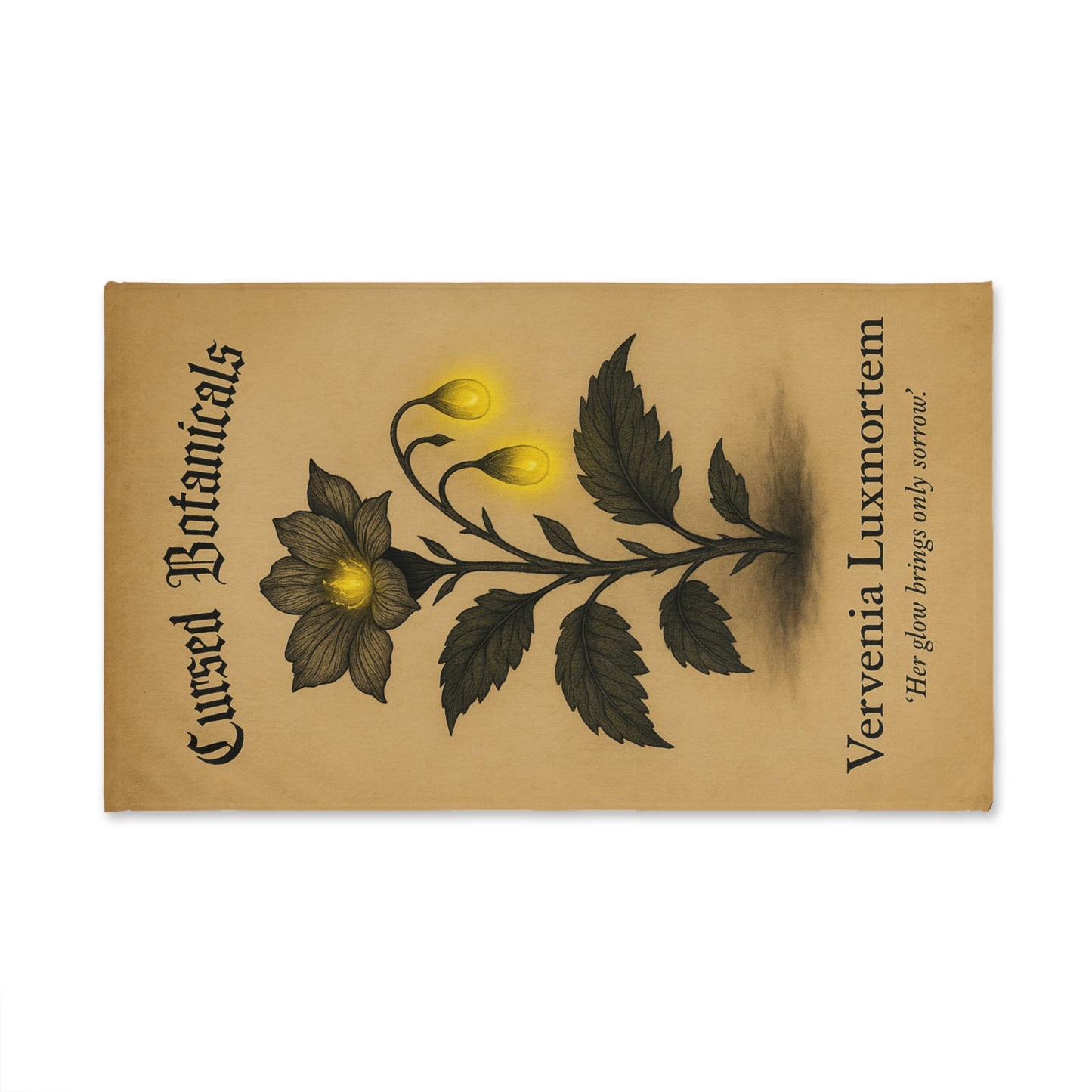 Hand Towel - Cursed Botanicals Collection- Vervenia Luxmortem Design, Gothic Home Decor,
