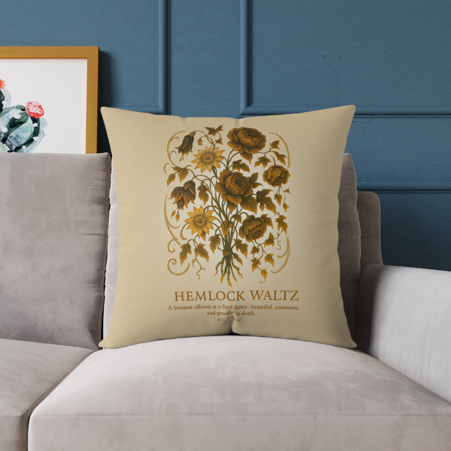 Canvas Pillow -  Haunted Bouquet Collection - Hemlock Waltz