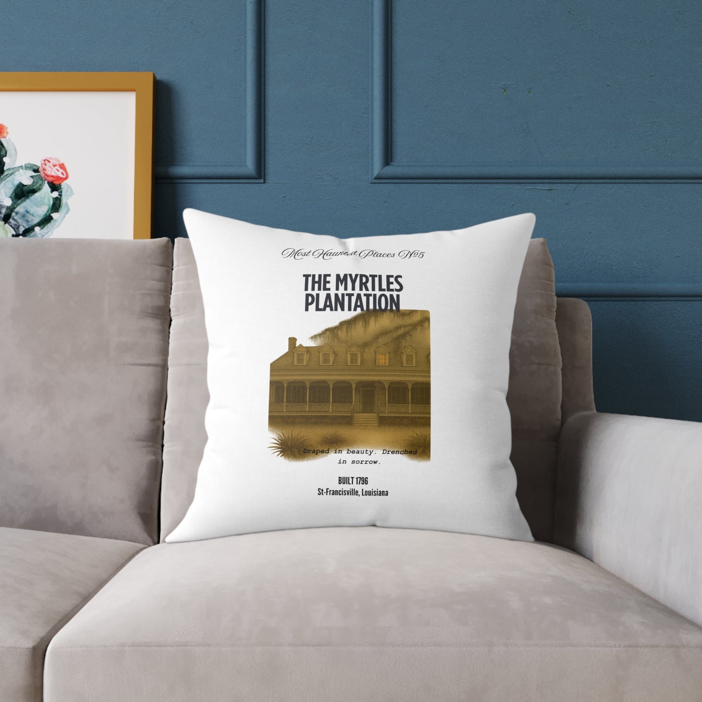 Canvas Pillow - The Most Haunted Collection -The Myrtles Plantation - Rustic Home Decor Accent
