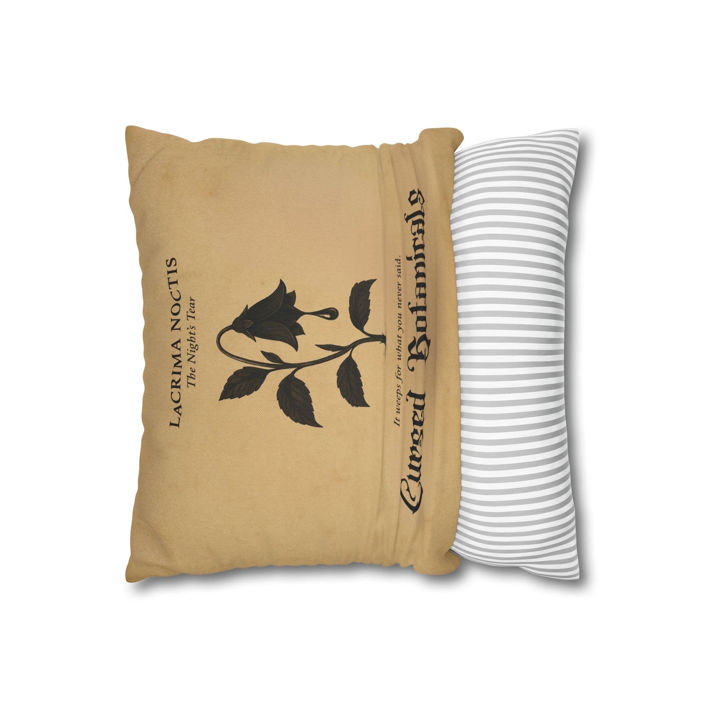 Square Pillowcase, Cursed Botanicals- Night's Tear, Spooky Fall Autumn Aesthetic Eerie Design