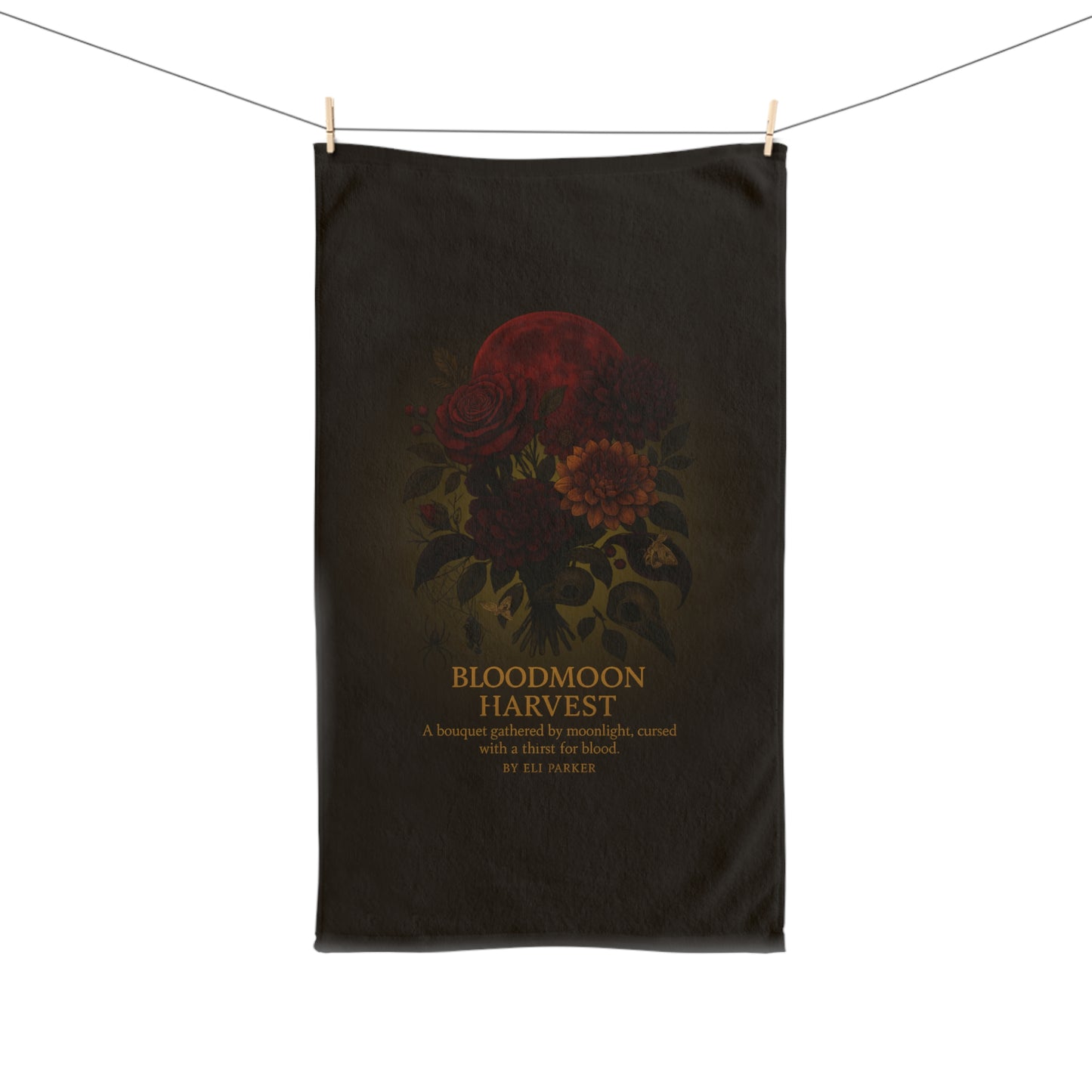 Hand Towel - Haunted Bouquet Collection -Bloodmoon Harvest