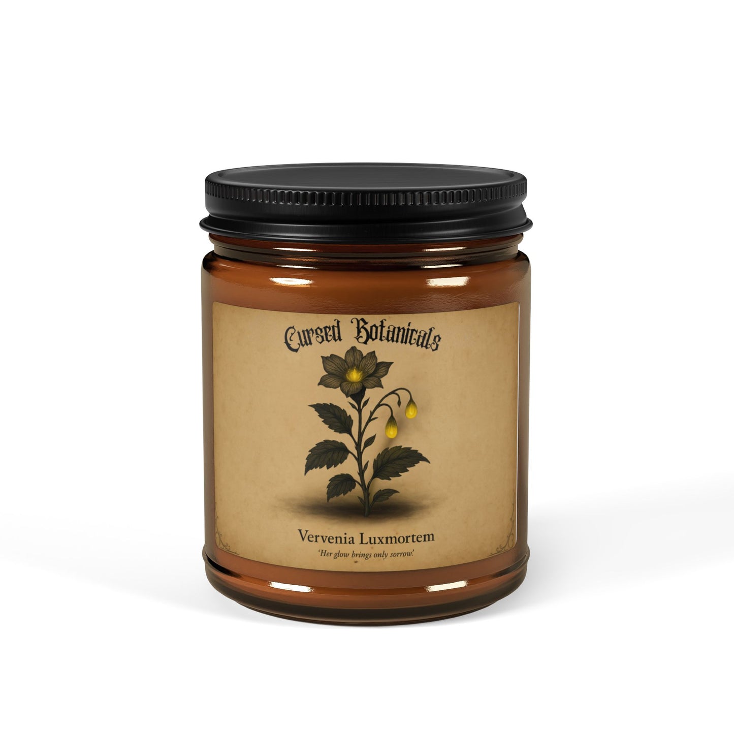 Scented Soy Candle-Cursed Botanical Collection-Vervenia Luxmortem-Glowing Flower