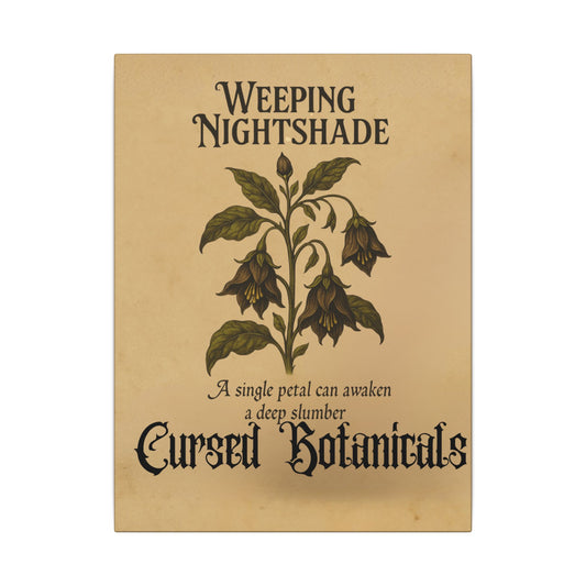 Canvas Wall Art - Cursed Botanicals Collection - Weeping Nightshade Gothic Boho Halloween Decor