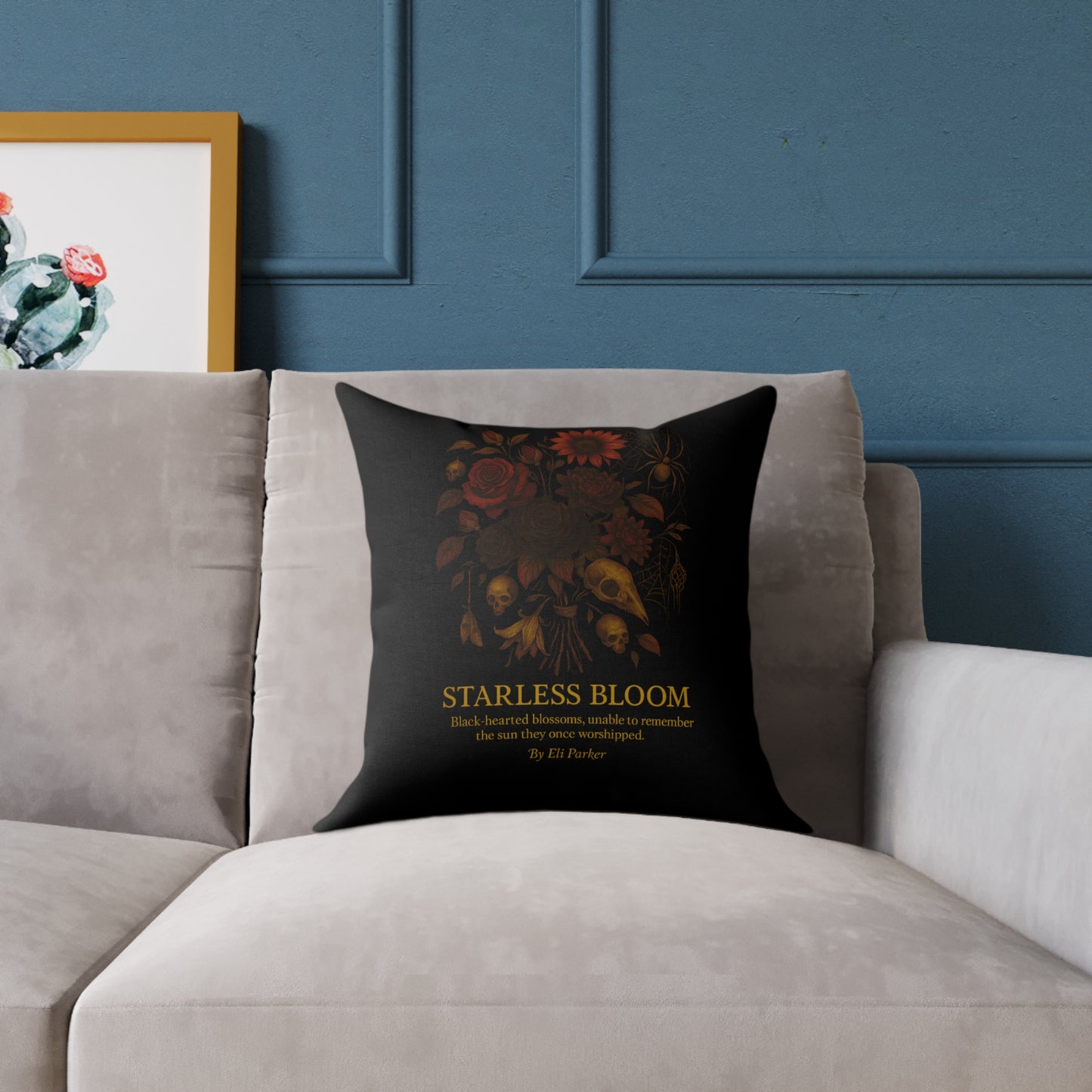 Canvas Pillow - Haunted Bouquet Collection - Starless Bloom