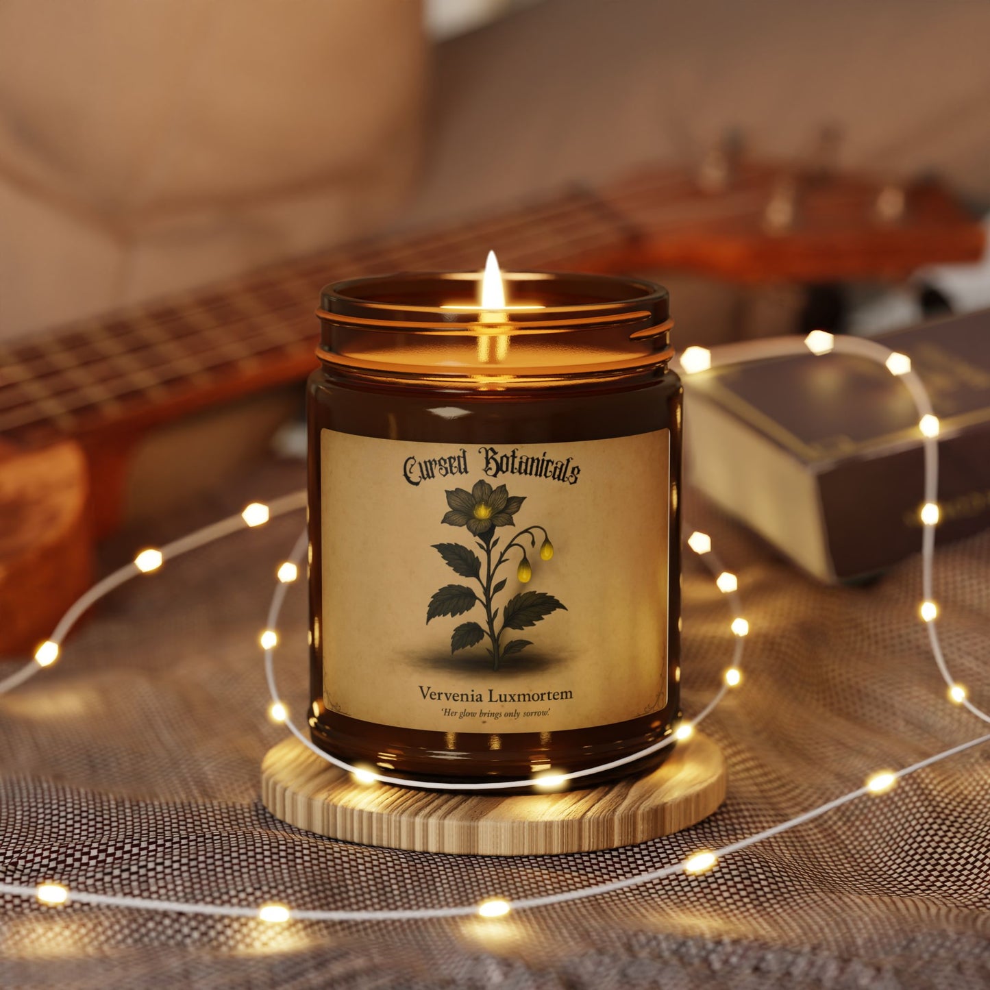 Scented Soy Candle-Cursed Botanical Collection-Vervenia Luxmortem-Glowing Flower