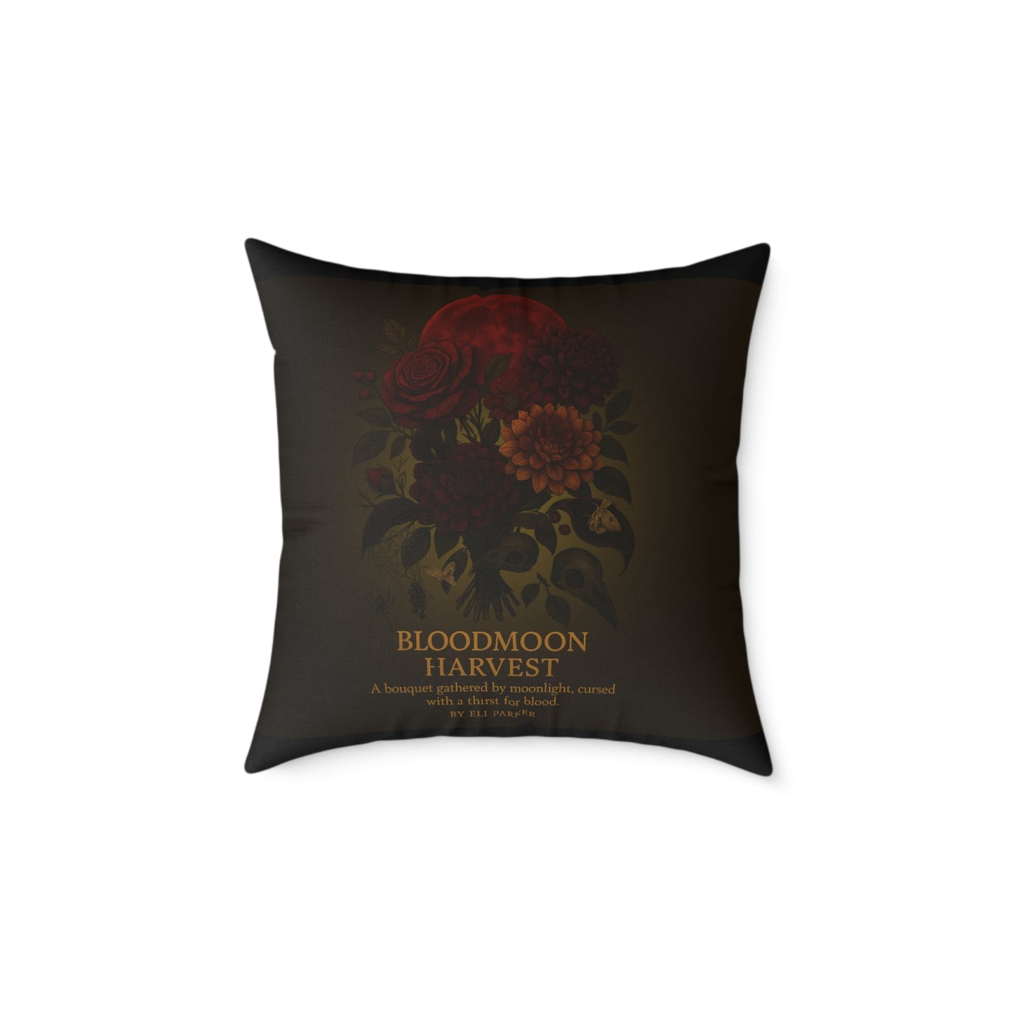 Canvas Pillow - Haunted Bouquet Collection - Bloodmoon Harvest