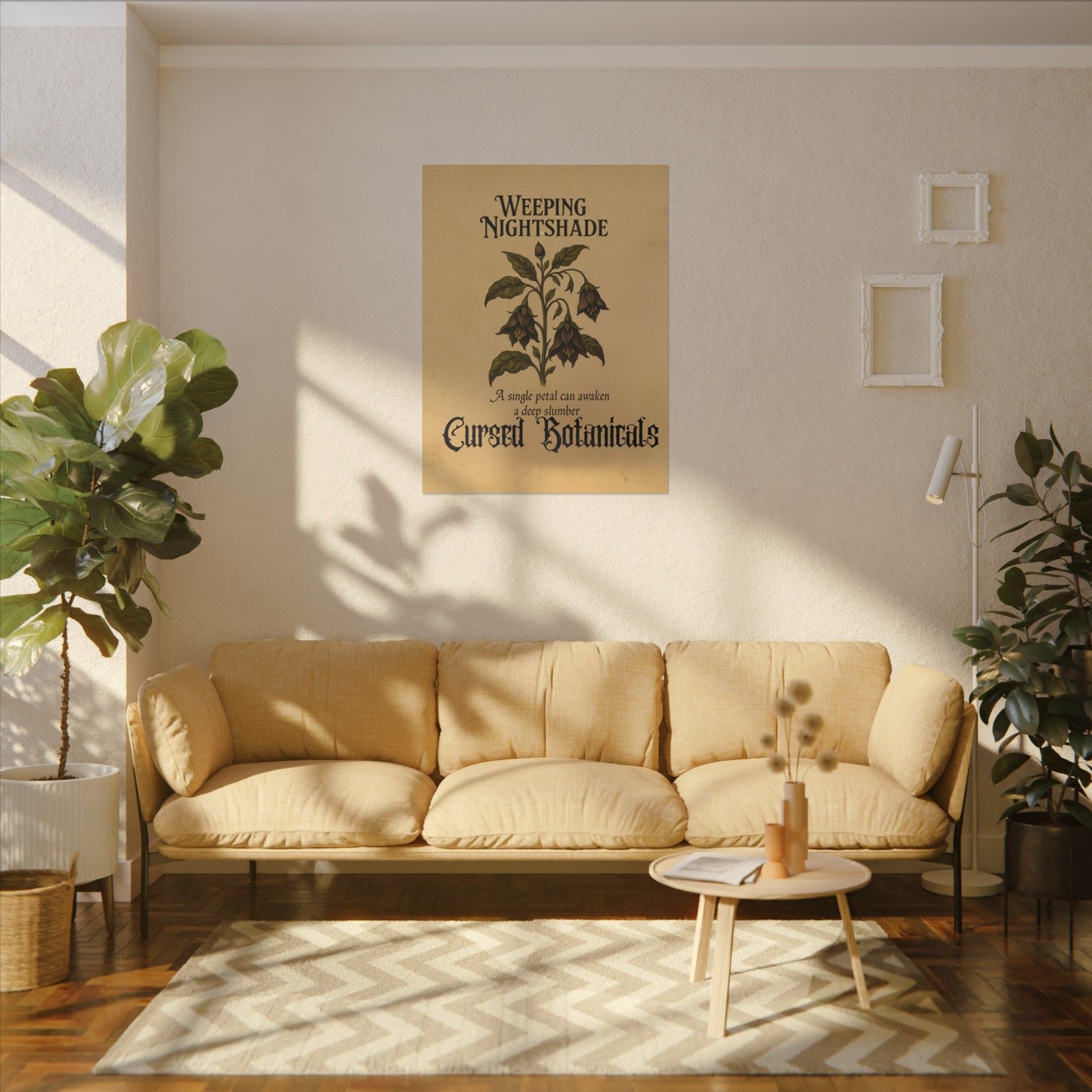 Canvas Wall Art - Cursed Botanicals Collection - Weeping Nightshade Gothic Boho Halloween Decor