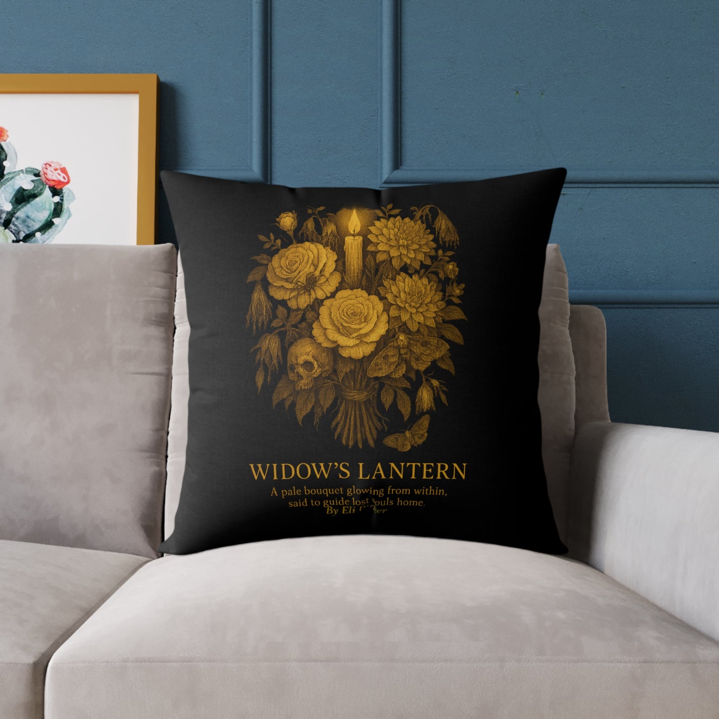 Canvas Pillow - Haunted Bouquet Collection - Widow's Lantern