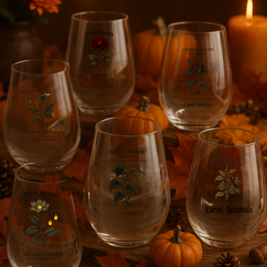 Wine Glasses-Full Cursed Botanicals Collection