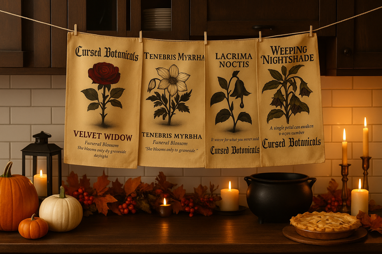Cursed Botanicals Hand Towel Collection-Set I