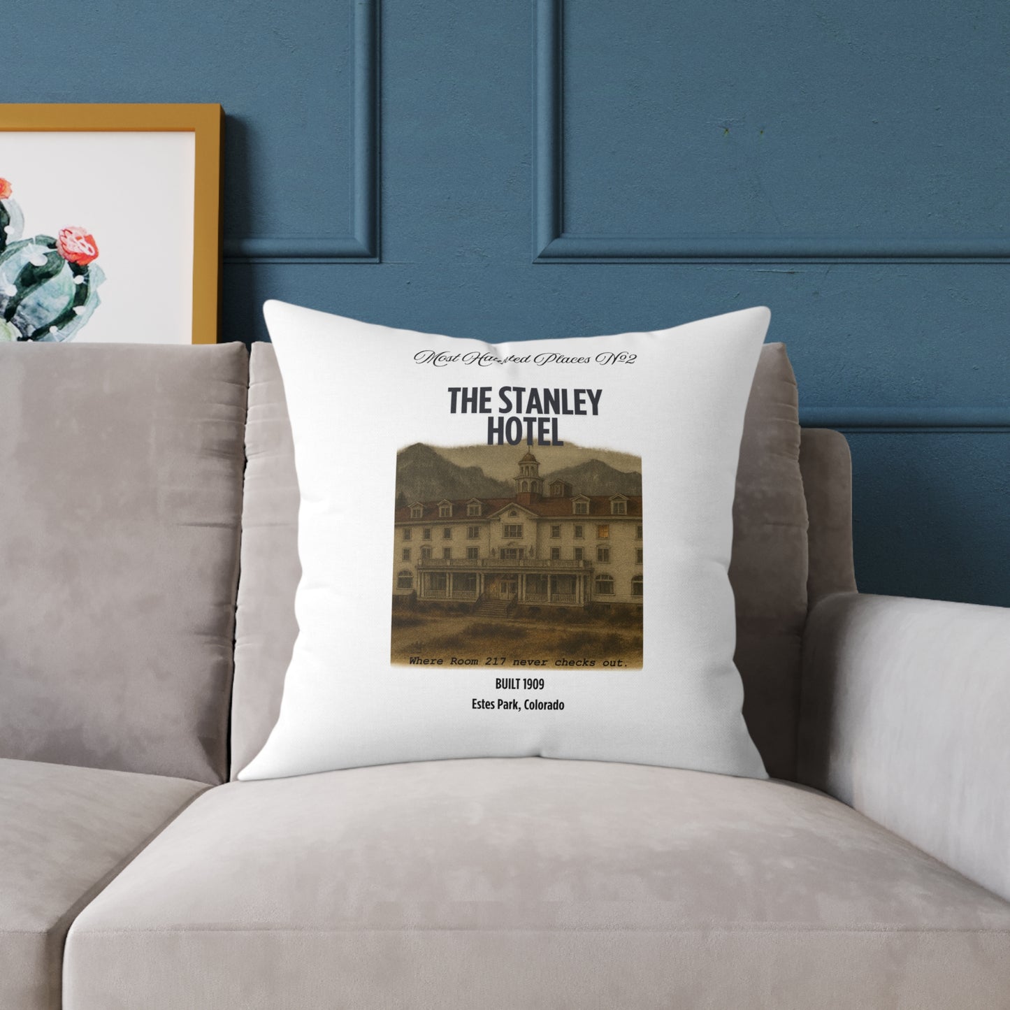 Canvas Pillow - The Most Haunted Collection Stanley Hotel - Rustic Home Decor Accent