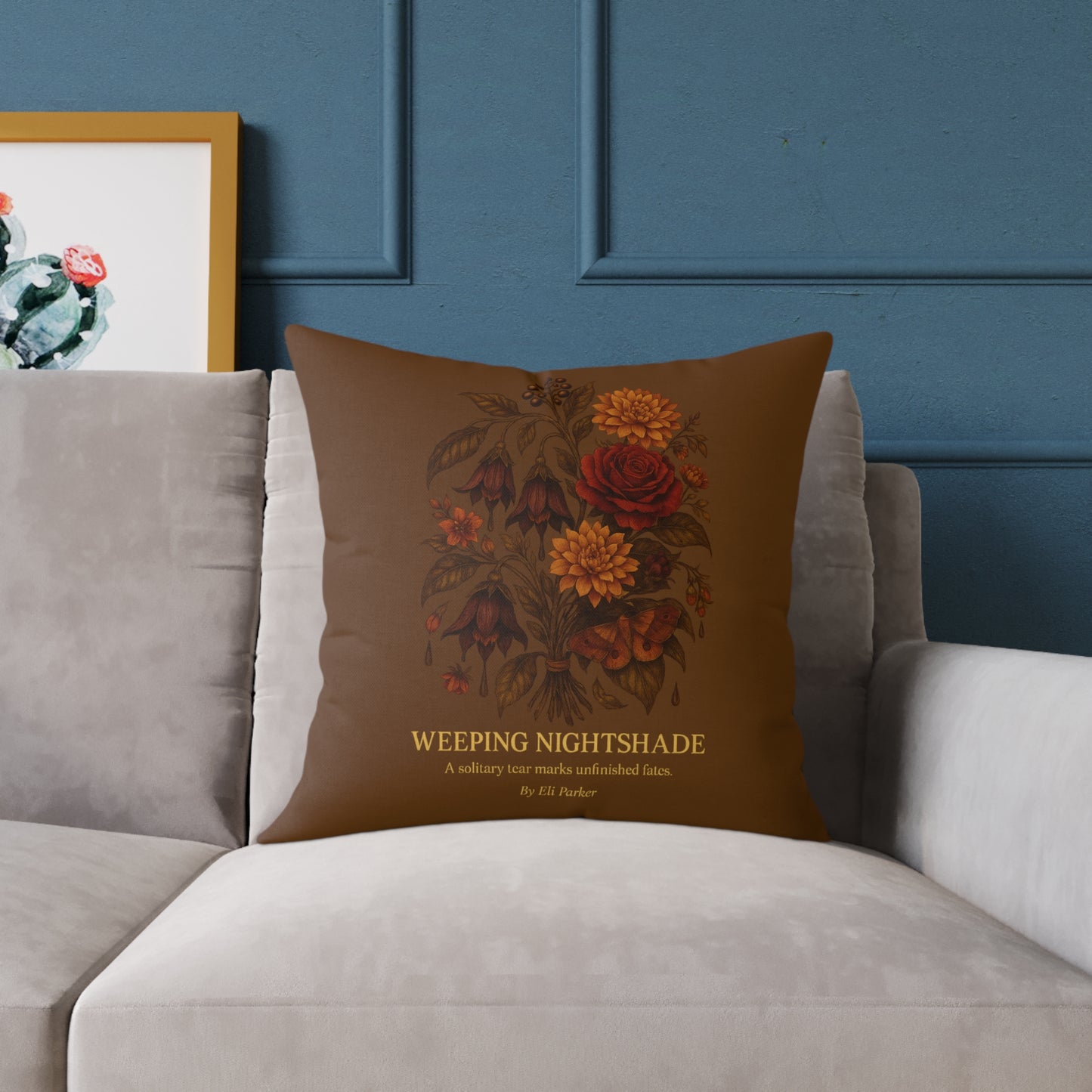 Canvas Pillow -  Haunted Bouquet Collection - Weeping Nightshade