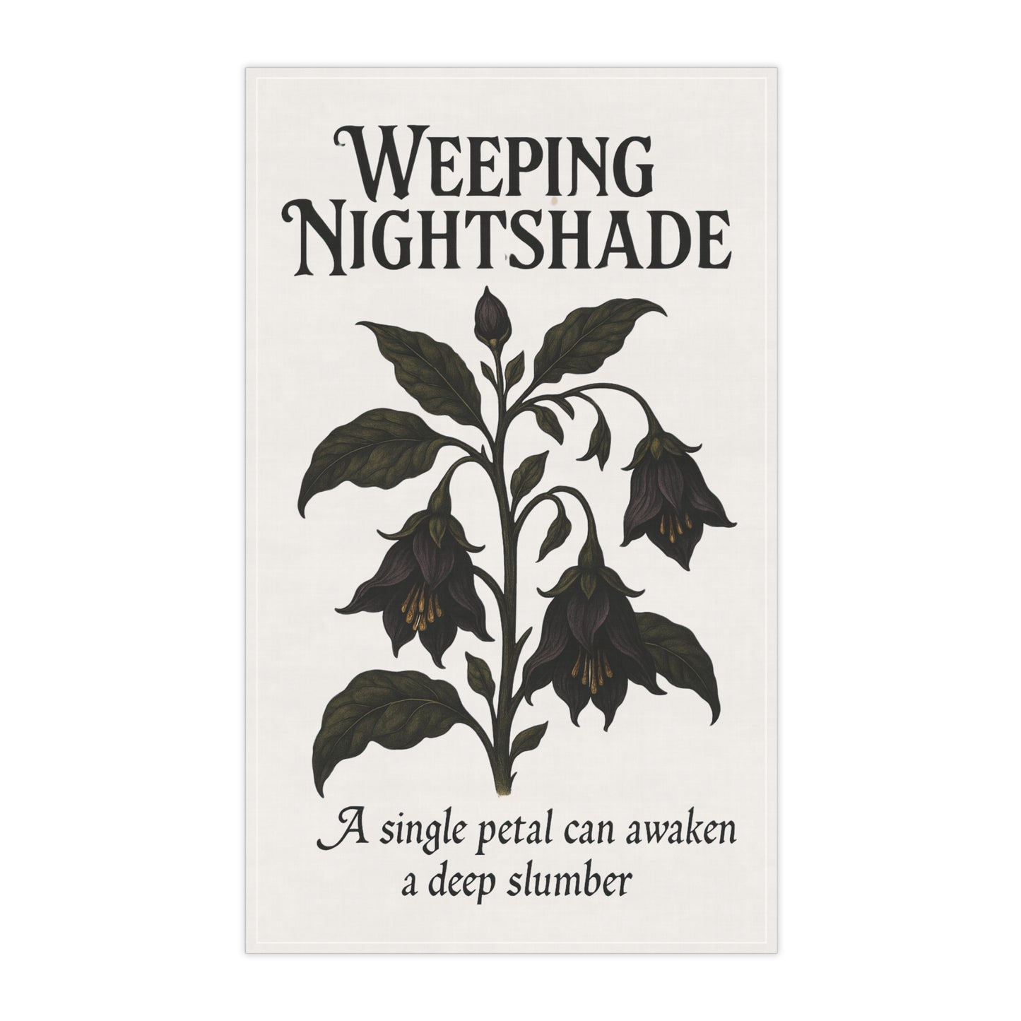 Cursed Botanical Tea Towels - Weeping Nightshade Design, Kitchen Decor, Rustic Home, Gift for Plant Lovers, Nature-Inspired