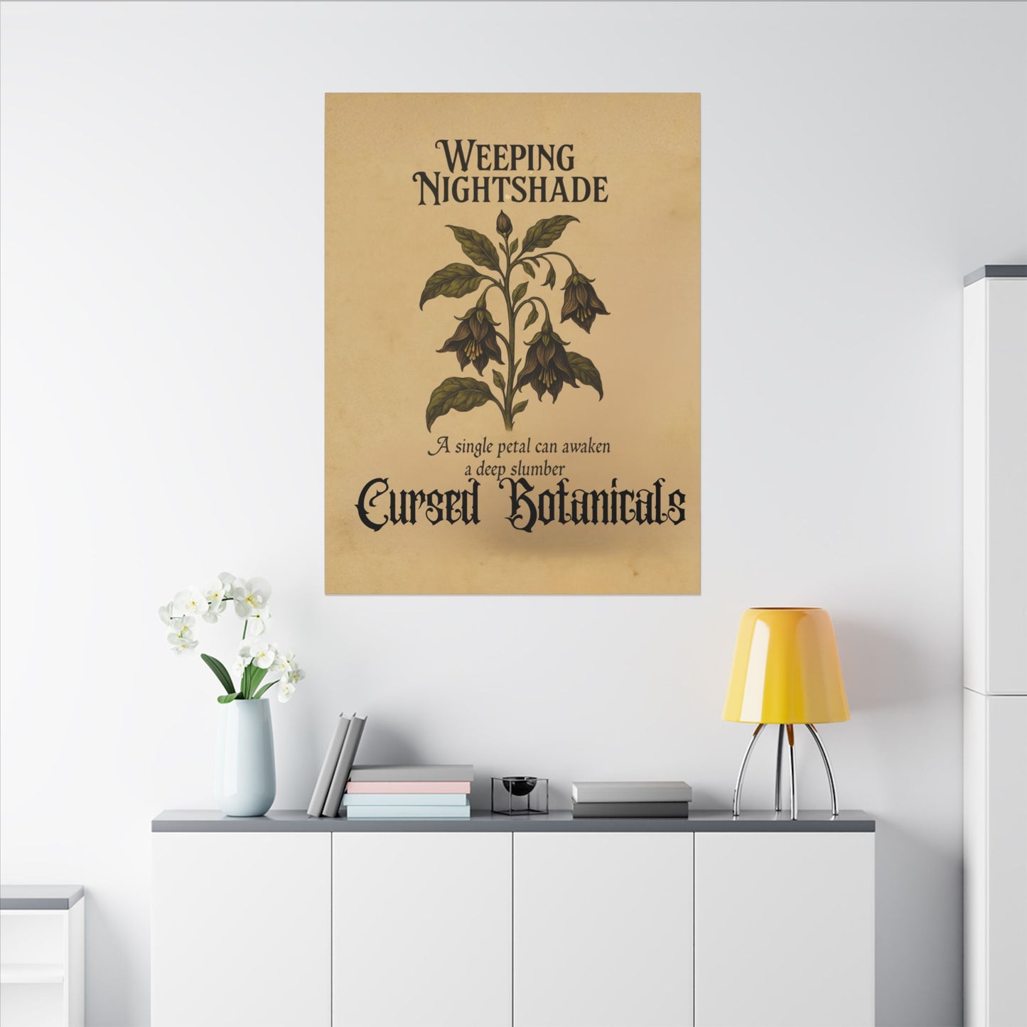Canvas Wall Art - Cursed Botanicals Collection - Weeping Nightshade Gothic Boho Halloween Decor