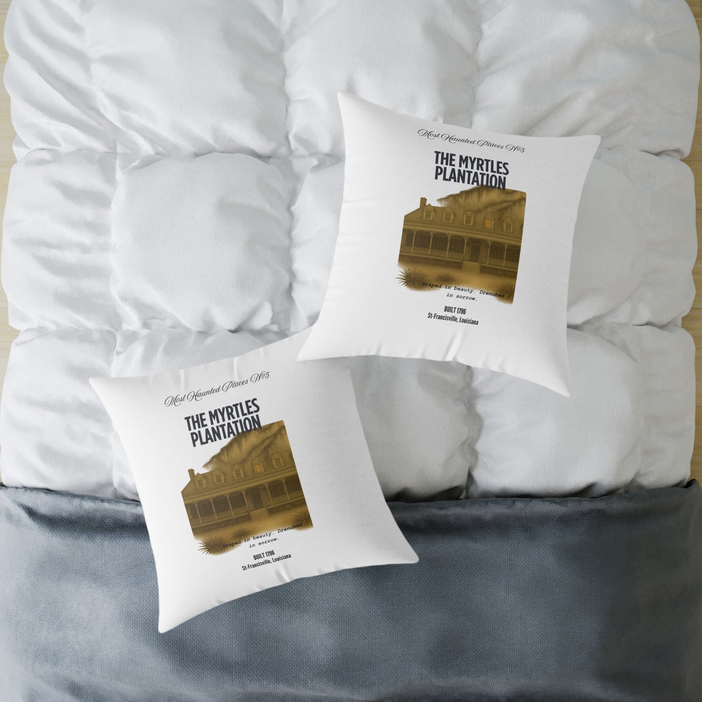 Canvas Pillow - The Most Haunted Collection -The Myrtles Plantation - Rustic Home Decor Accent