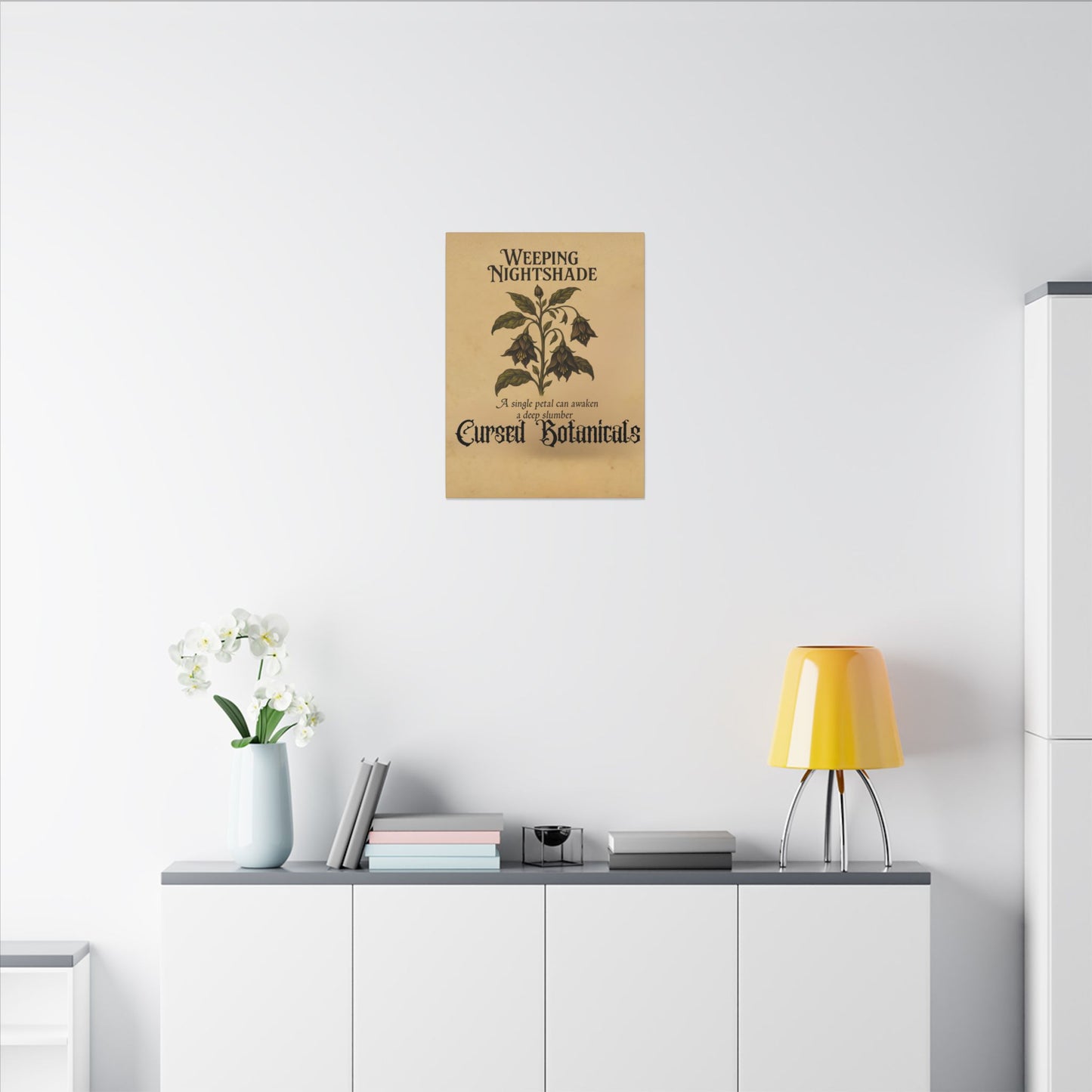 Canvas Wall Art - Cursed Botanicals Collection - Weeping Nightshade Gothic Boho Halloween Decor
