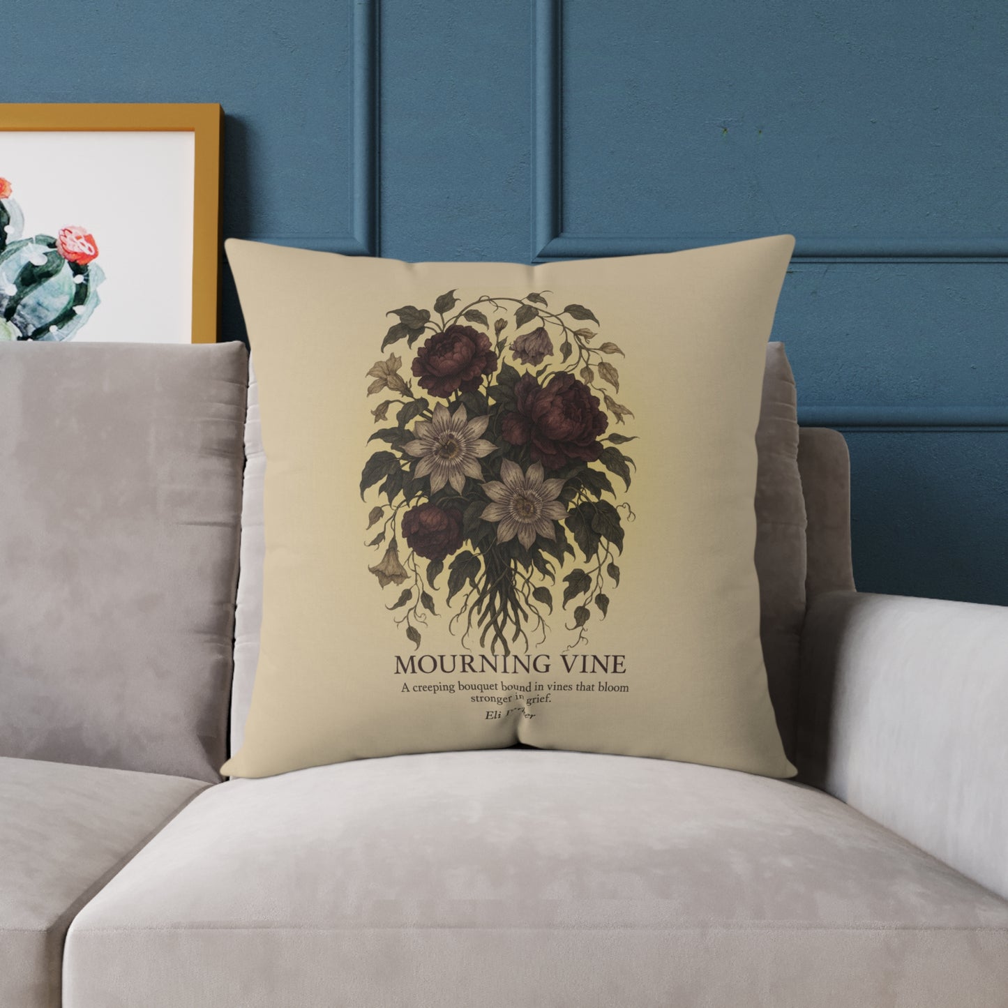 Canvas Pillow -  Haunted Bouquet Collection - Mourning Vine