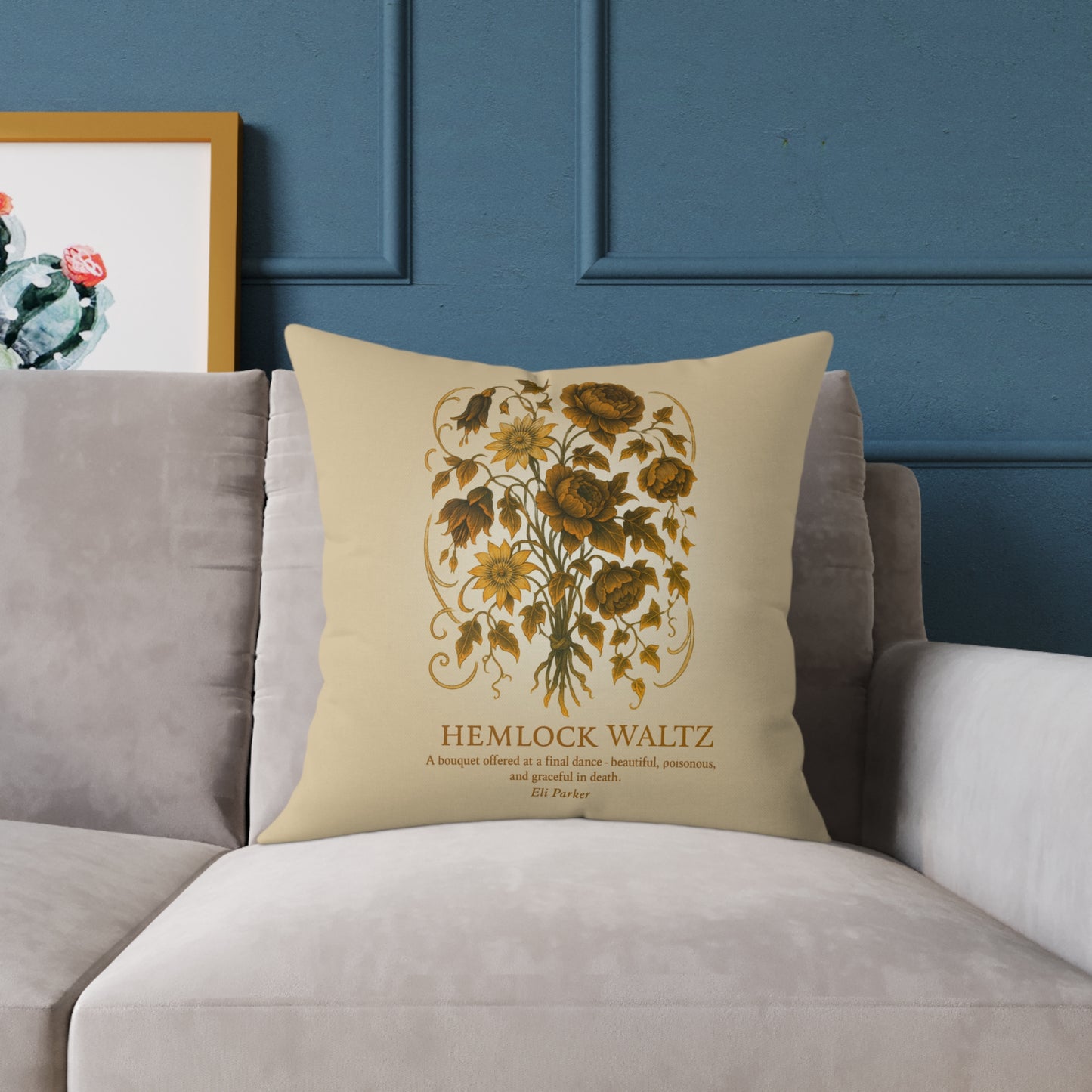 Canvas Pillow -  Haunted Bouquet Collection - Hemlock Waltz