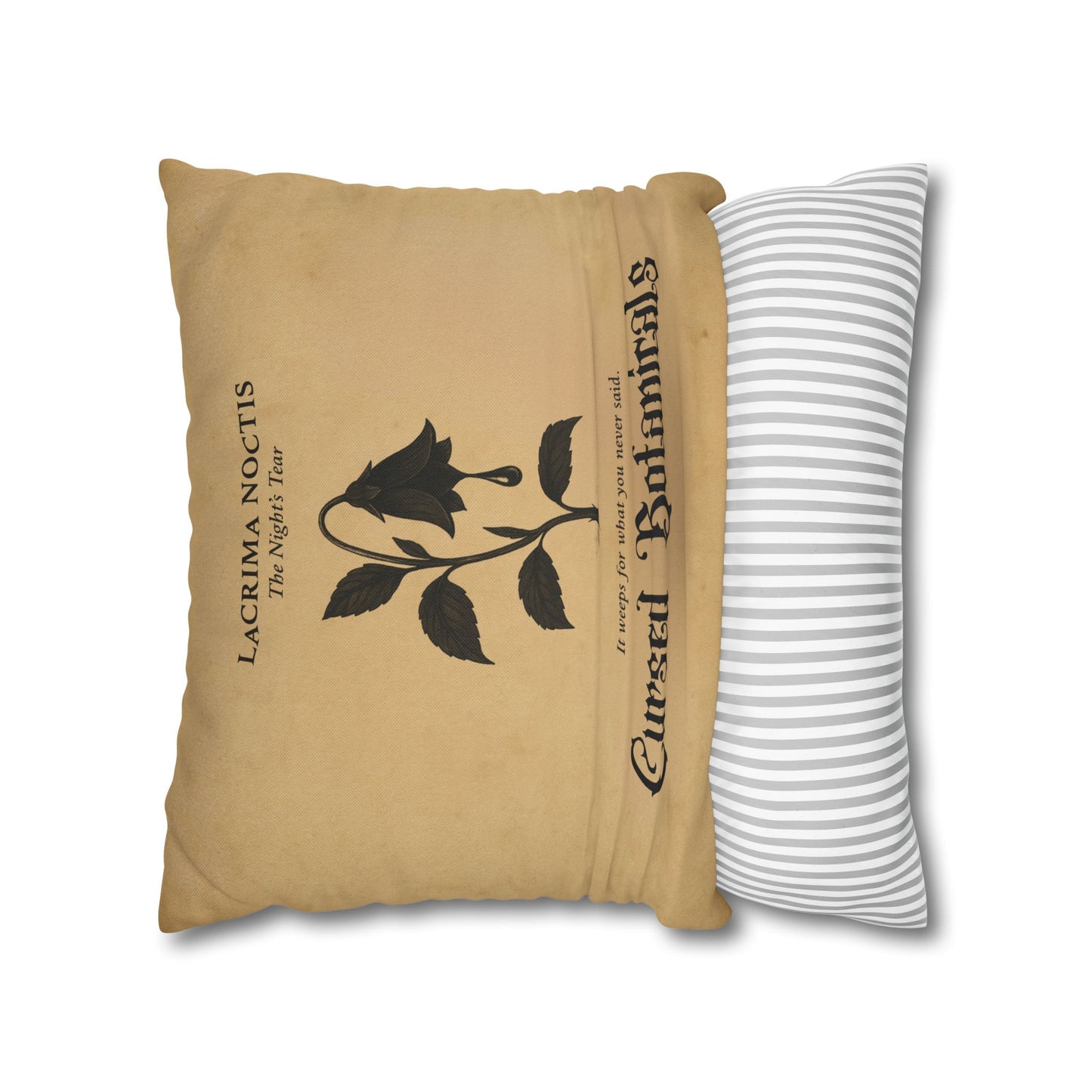 Square Pillowcase, Cursed Botanicals- Night's Tear, Spooky Fall Autumn Aesthetic Eerie Design