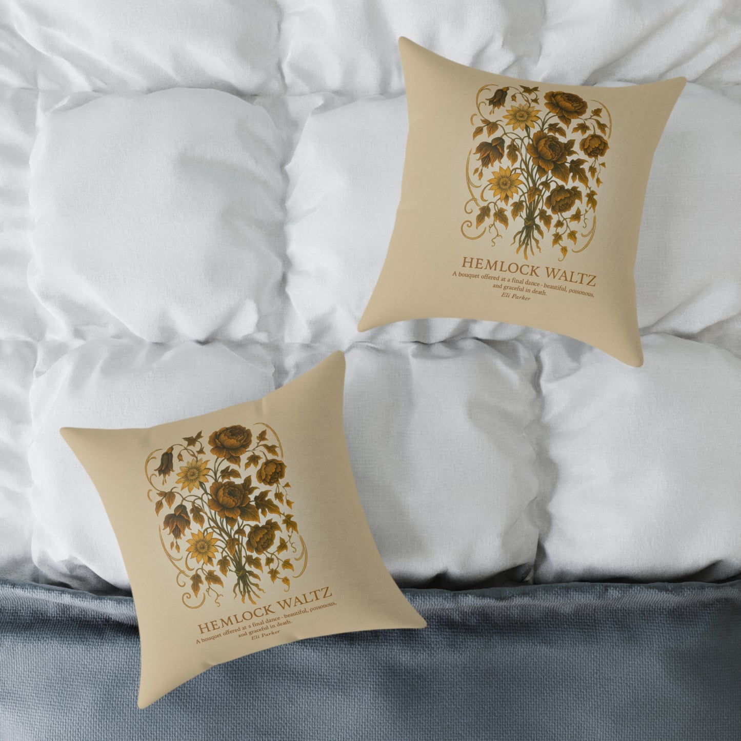 Canvas Pillow -  Haunted Bouquet Collection - Hemlock Waltz
