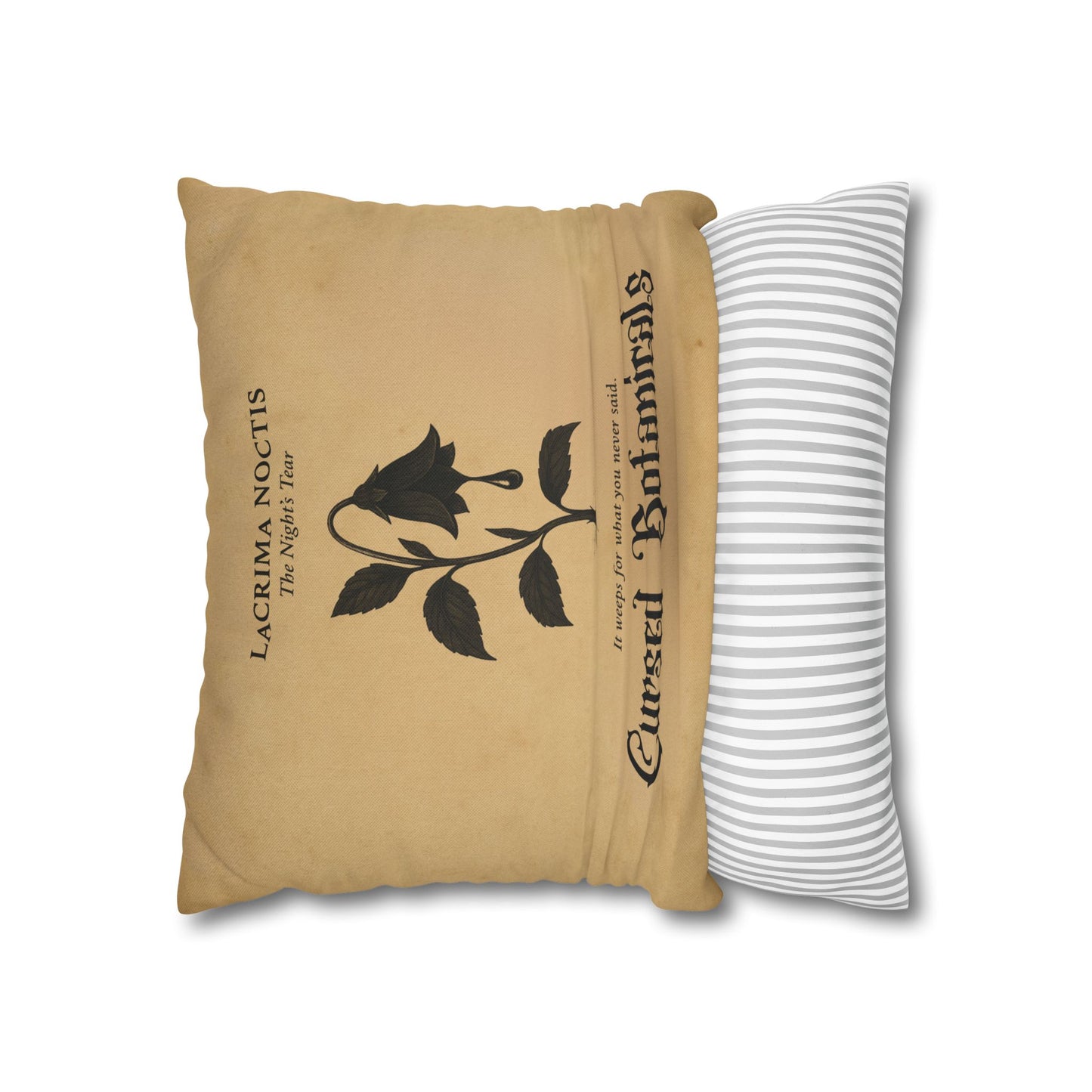 Square Pillowcase, Cursed Botanicals- Night's Tear, Spooky Fall Autumn Aesthetic Eerie Design