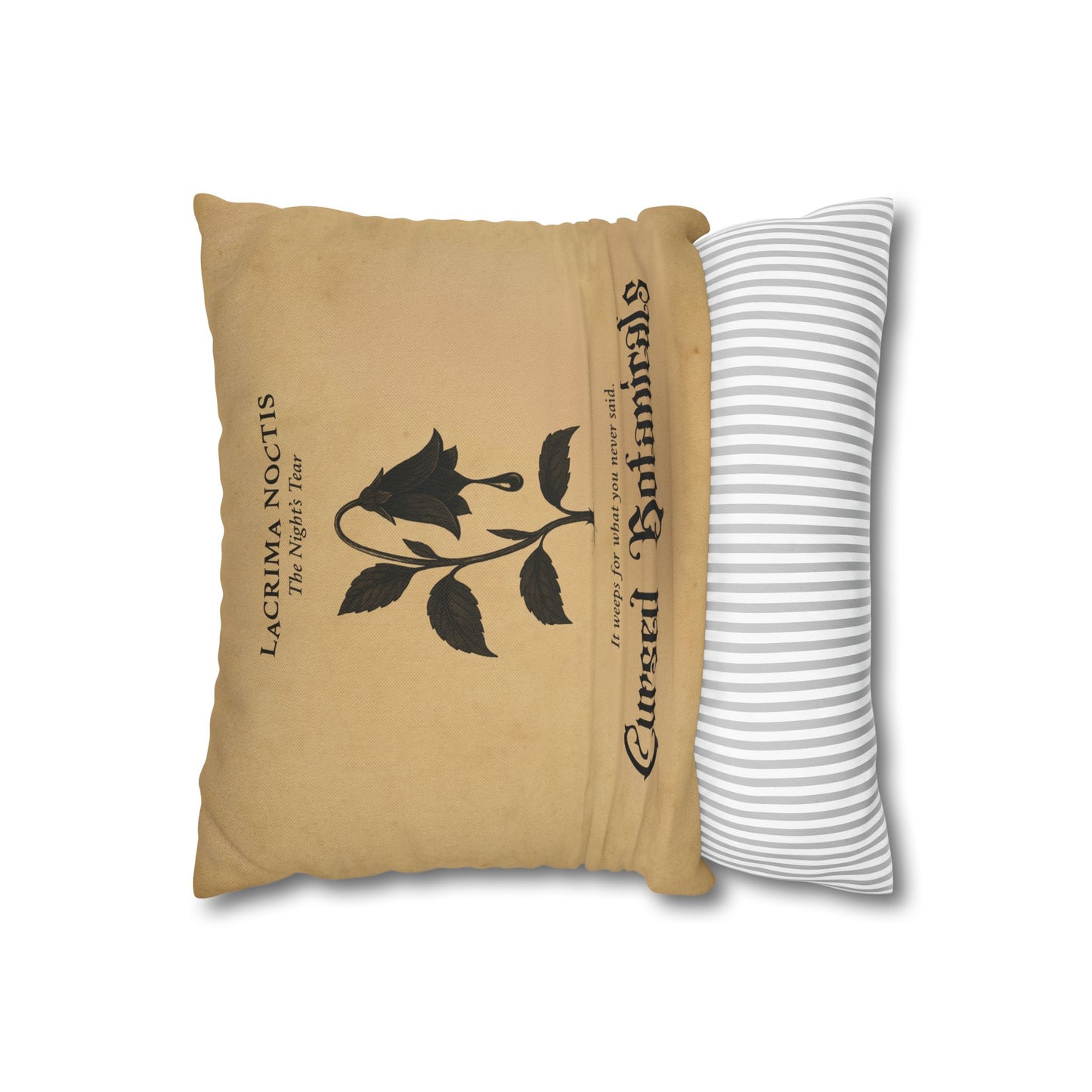 Square Pillowcase, Cursed Botanicals- Night's Tear, Spooky Fall Autumn Aesthetic Eerie Design