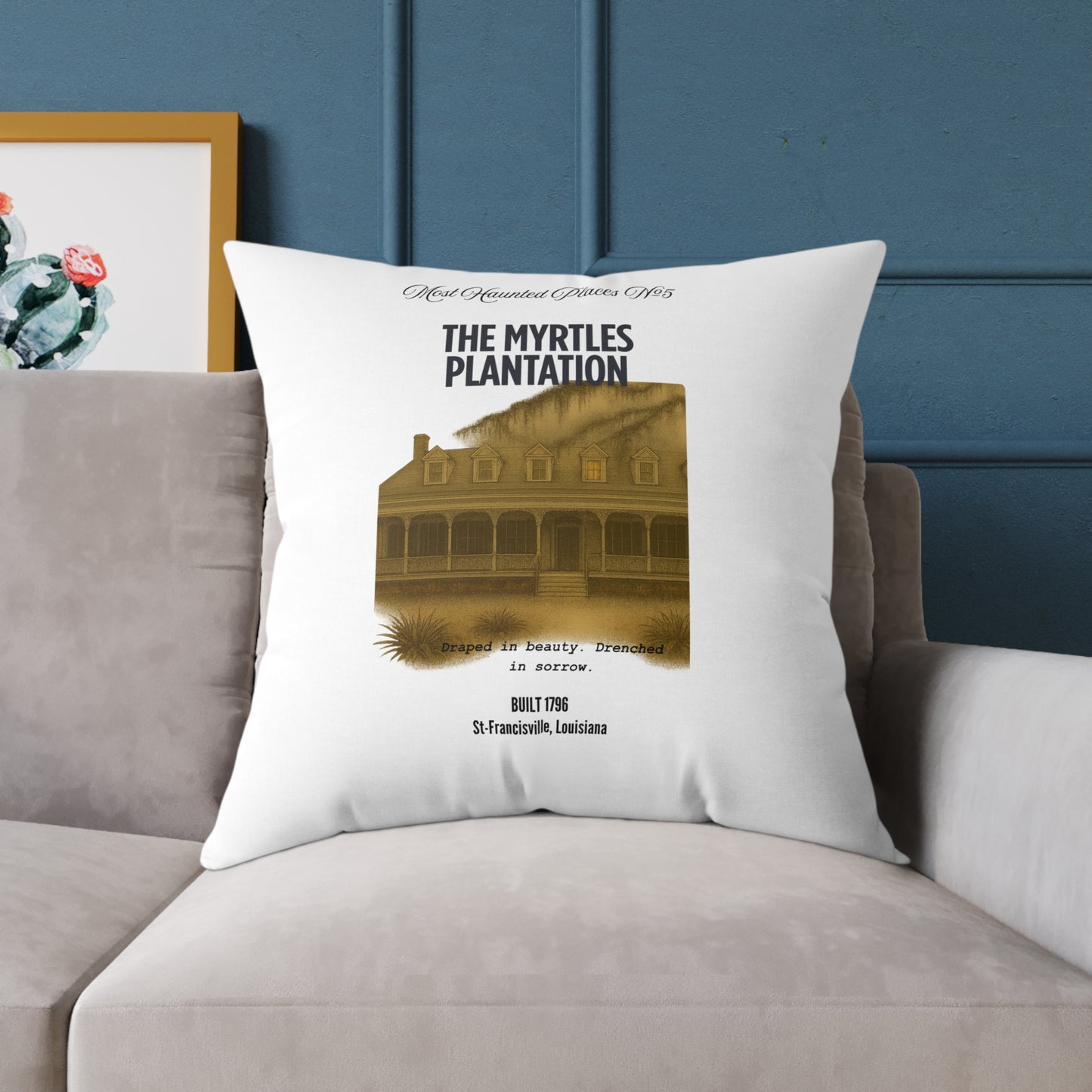 Canvas Pillow - The Most Haunted Collection -The Myrtles Plantation - Rustic Home Decor Accent