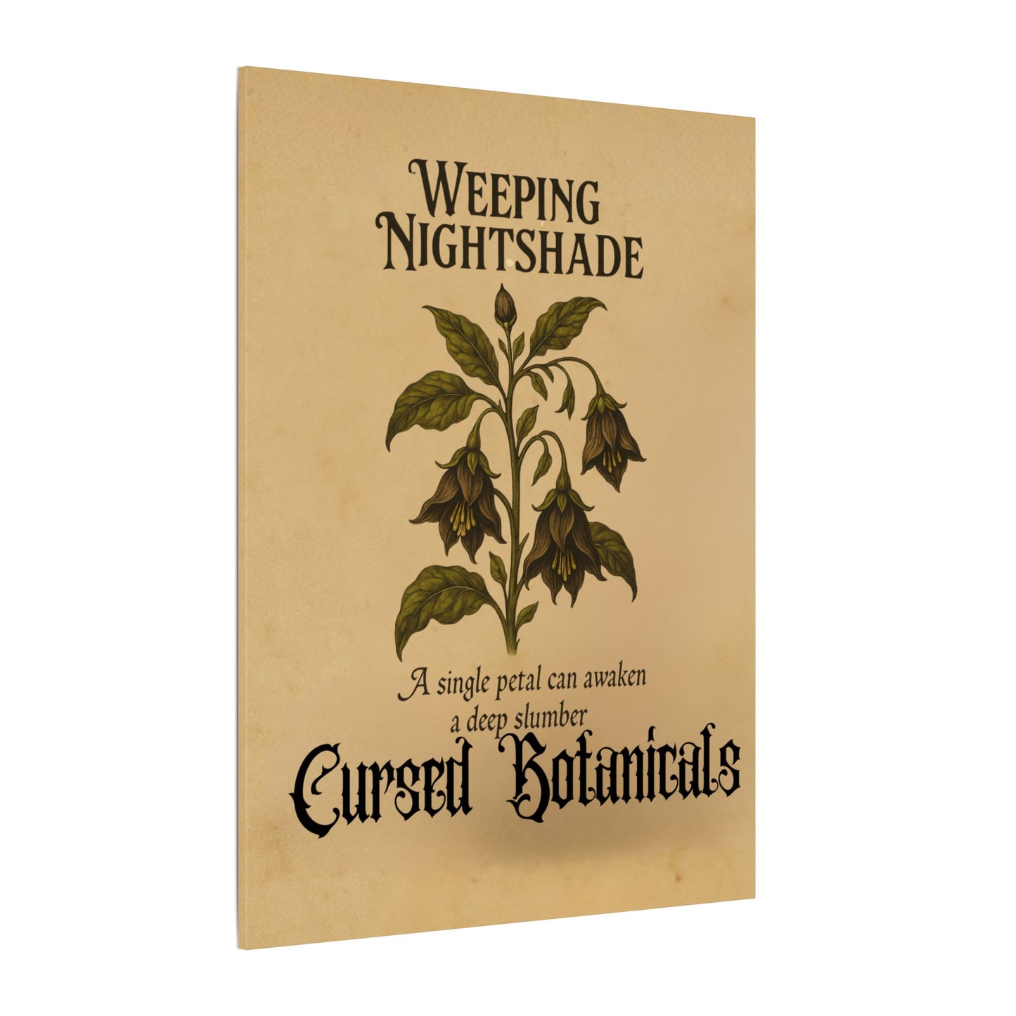 Canvas Wall Art - Cursed Botanicals Collection - Weeping Nightshade Gothic Boho Halloween Decor