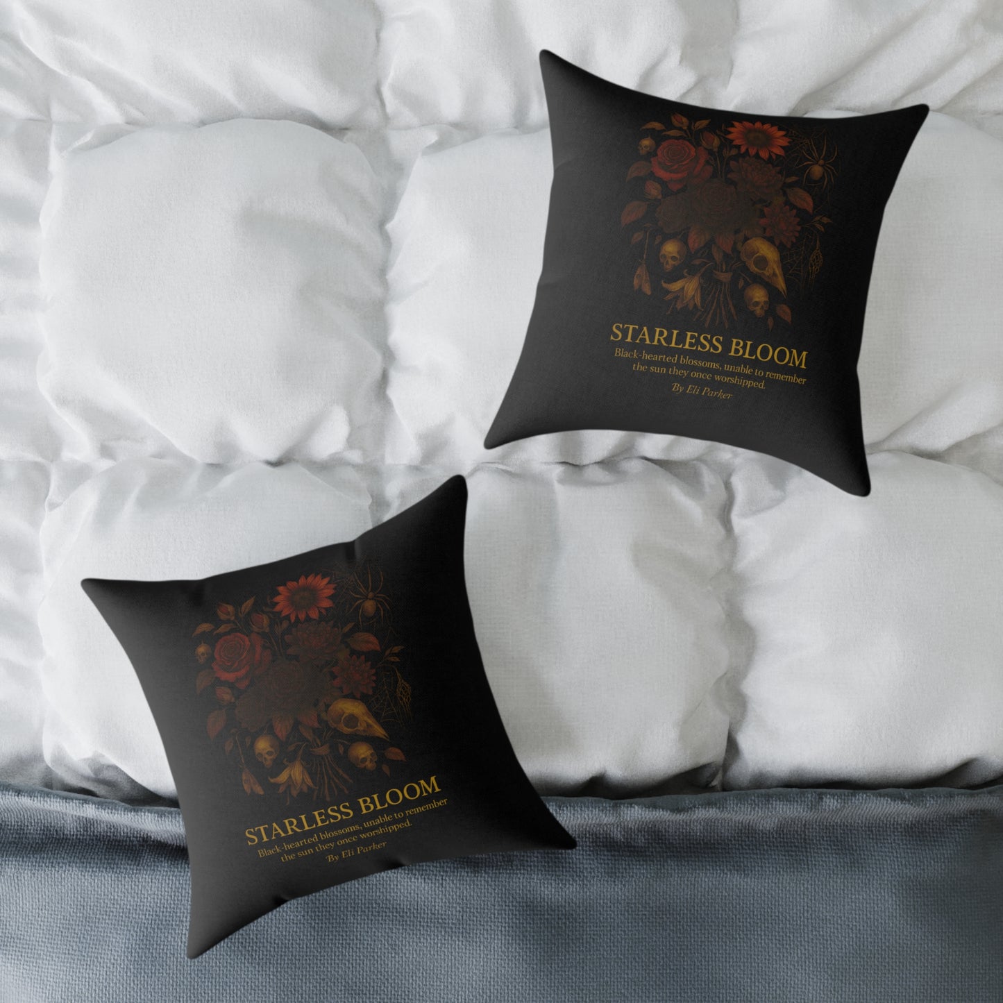 Canvas Pillow -  Haunted Bouquet Collection - Starless Bloom