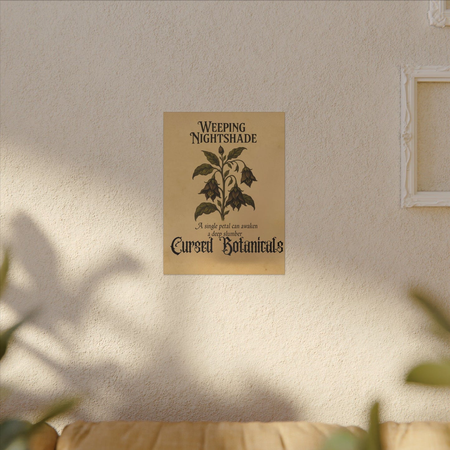 Canvas Wall Art - Cursed Botanicals Collection - Weeping Nightshade Gothic Boho Halloween Decor