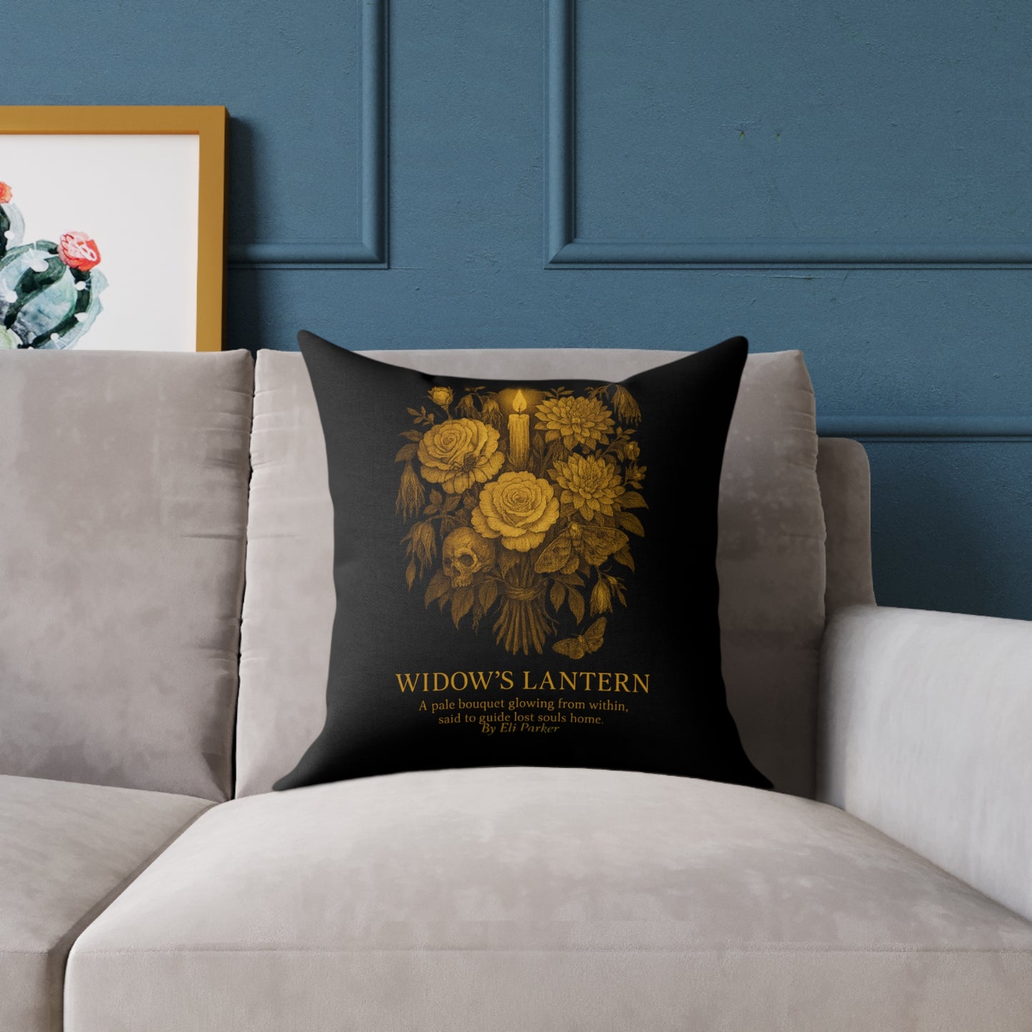 Canvas Pillow -  Haunted Bouquet Collection - Widow's Lantern