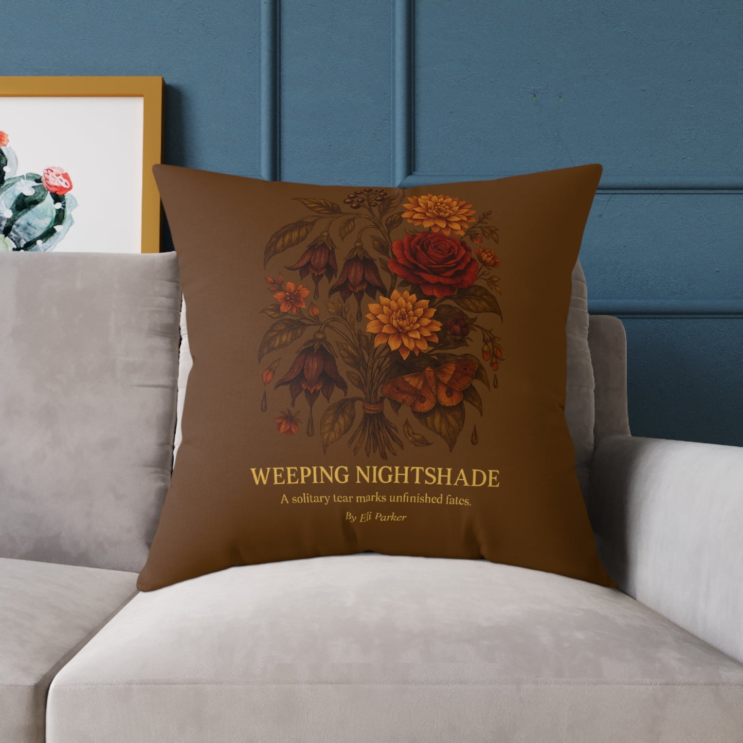 Canvas Pillow -  Haunted Bouquet Collection - Weeping Nightshade